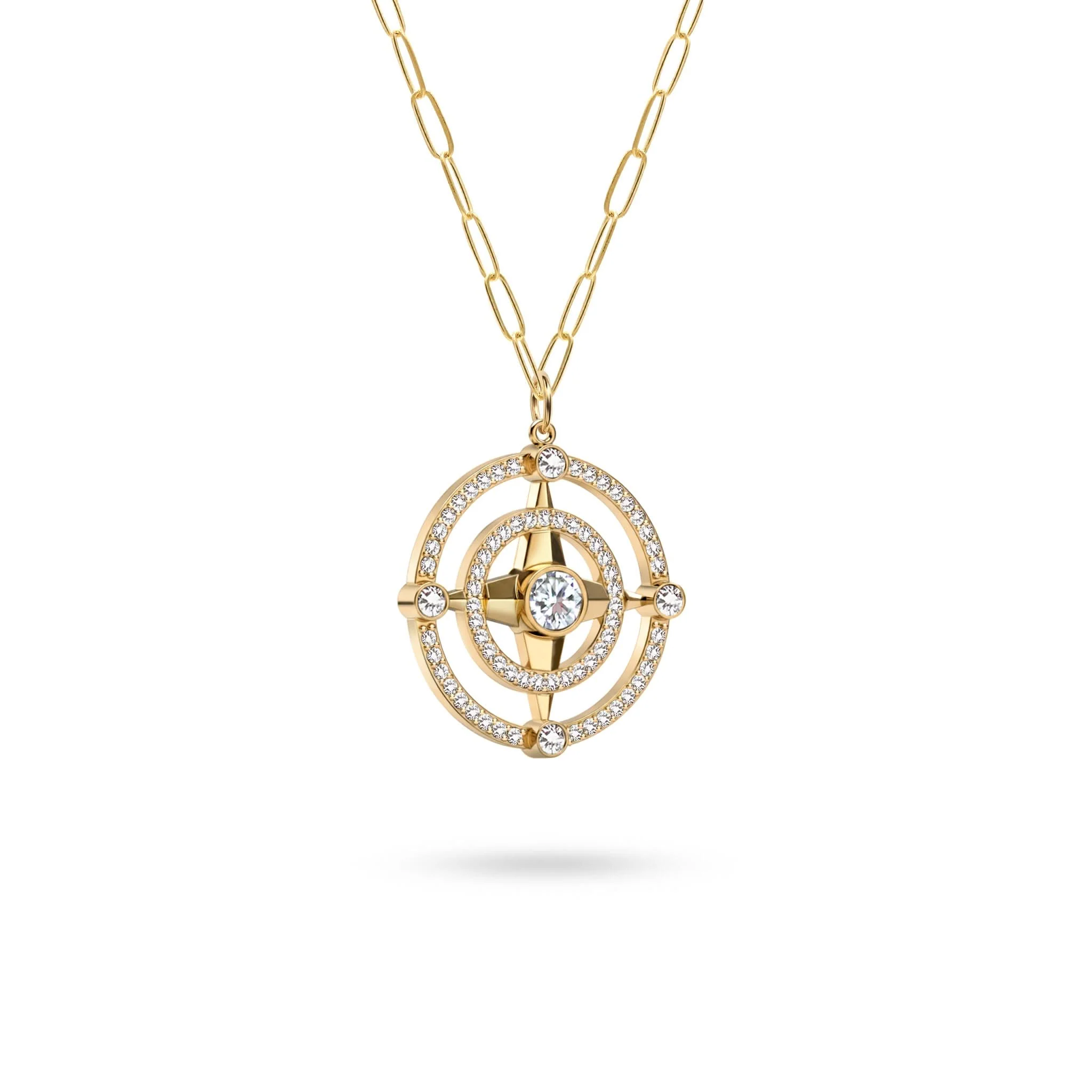 Compass Diamond Pendant in 14k Gold (April) - Image 4