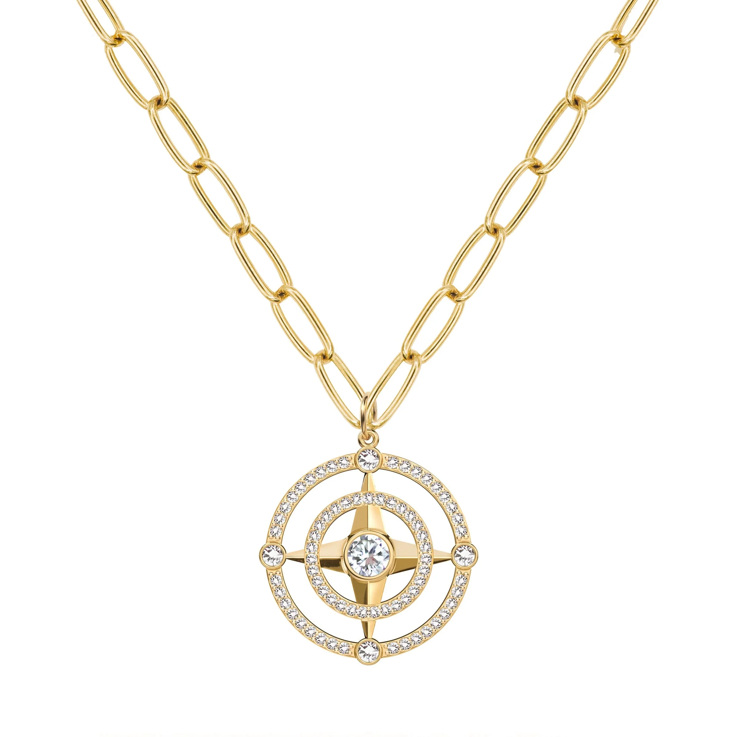 Compass Diamond Pendant in 14k Gold (April) - Image 7