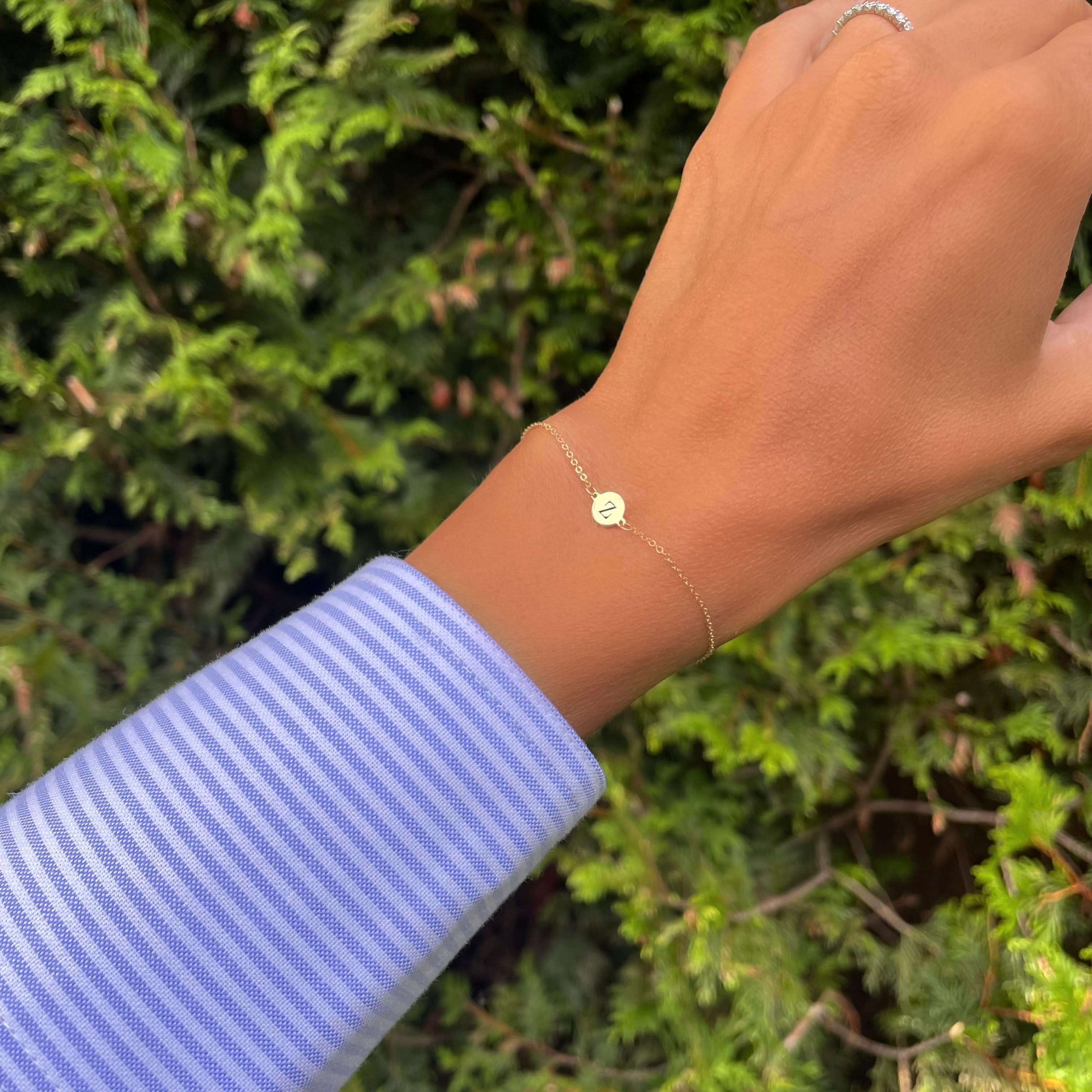 Letter Z Bracelet in 14k Gold - Image 2