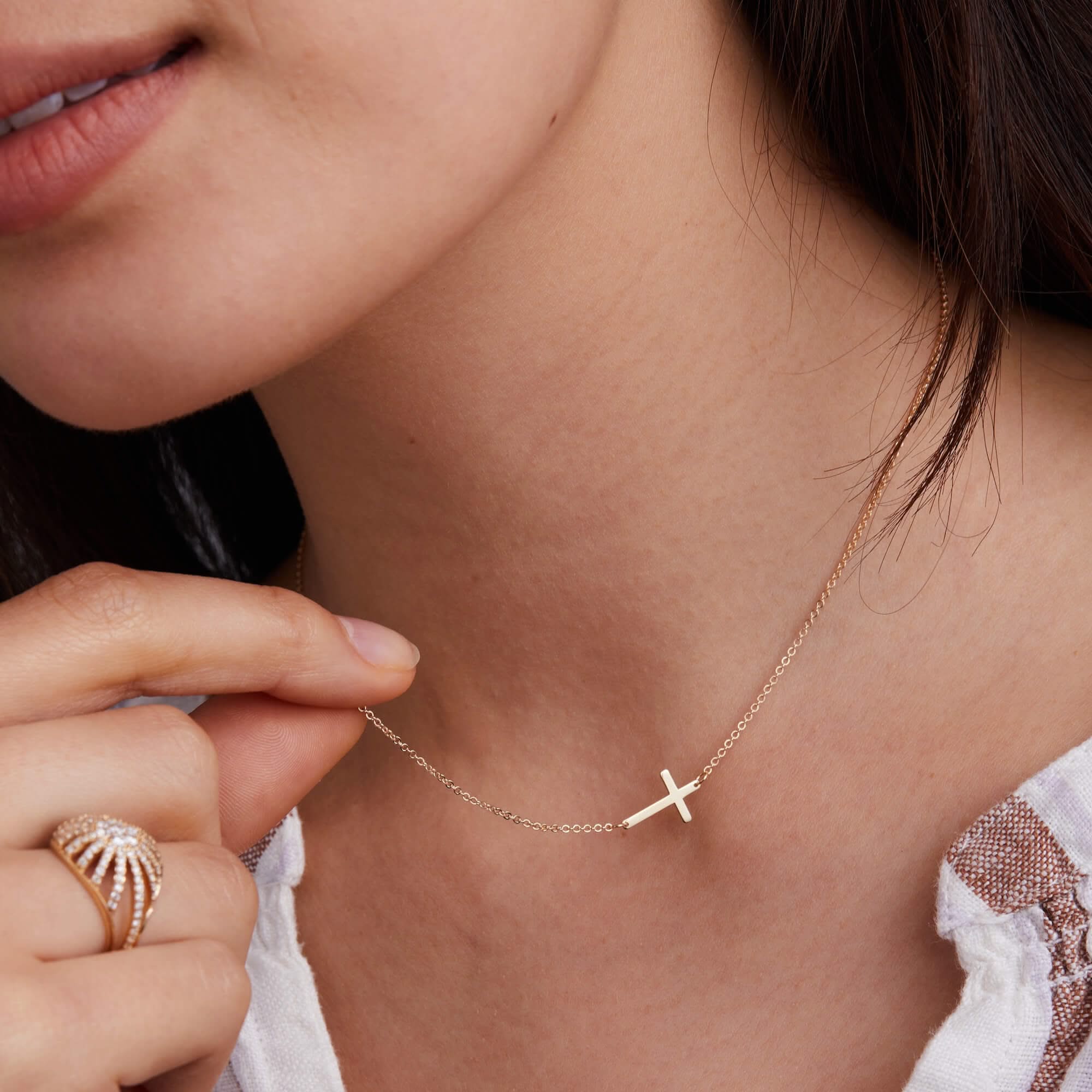 Cross Necklace in 14k Gold - Image 3
