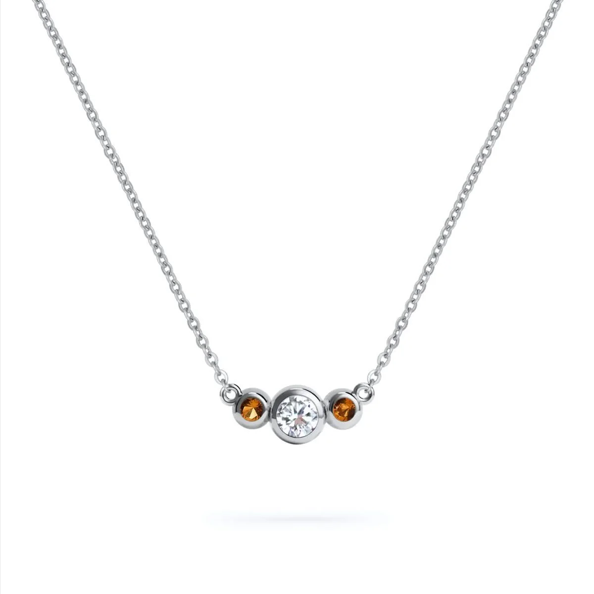 Barrington Diamond Necklace with Citrine Side Stones (November) - Image 7