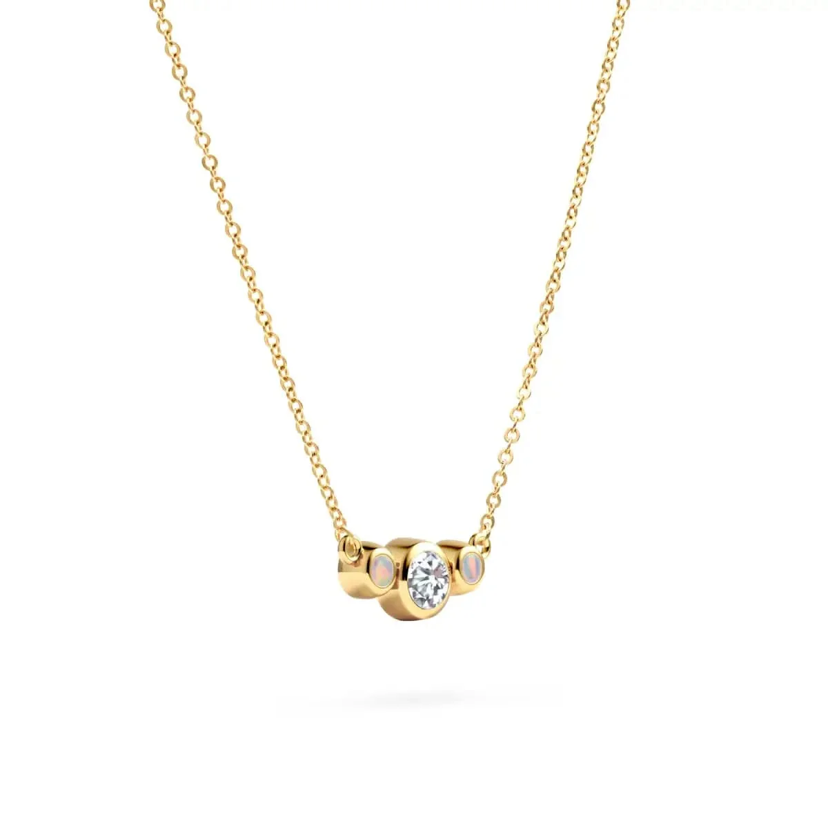 Barrington Diamond Necklace with Opal Side Stones (October) - Image 4