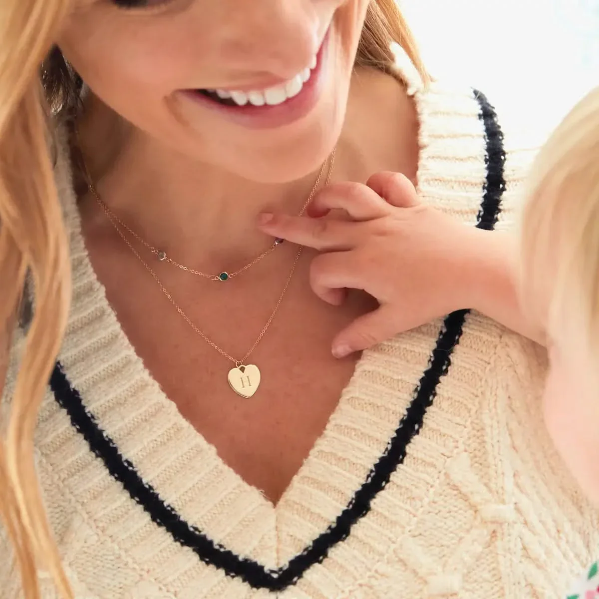 Small Engravable Flat Heart Pendant with Classic Chain in 14k Gold - Image 3