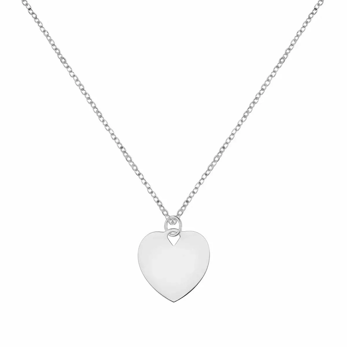 Small Engravable Flat Heart Pendant in 14k Gold (Large Jump Ring) - Image 10