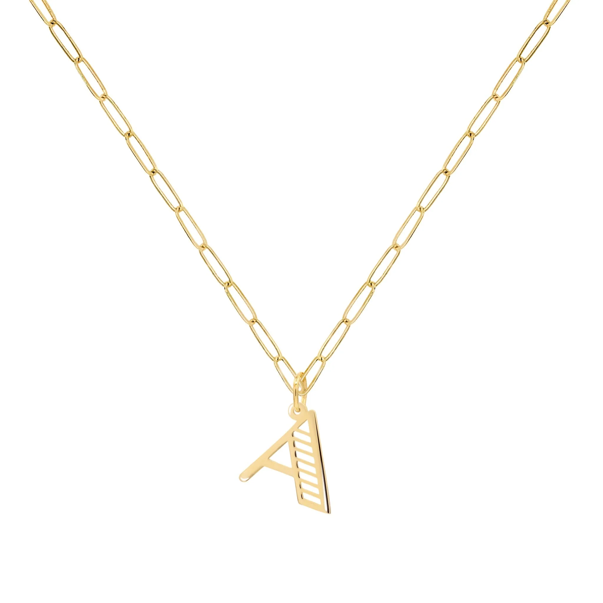 Essex Letter A Pendant in 14k Gold - Image 5