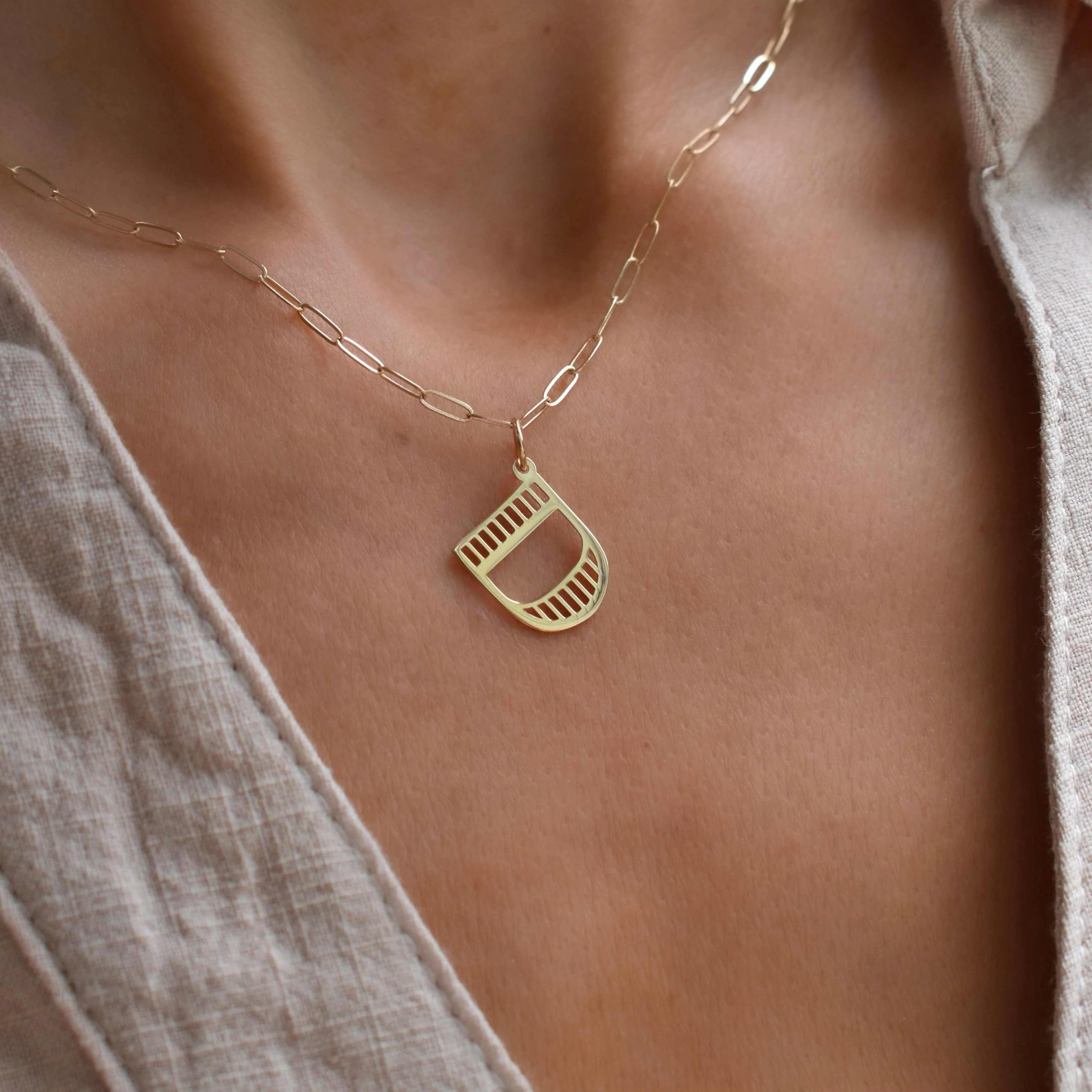 Essex Letter D Pendant in 14k Gold - Image 3