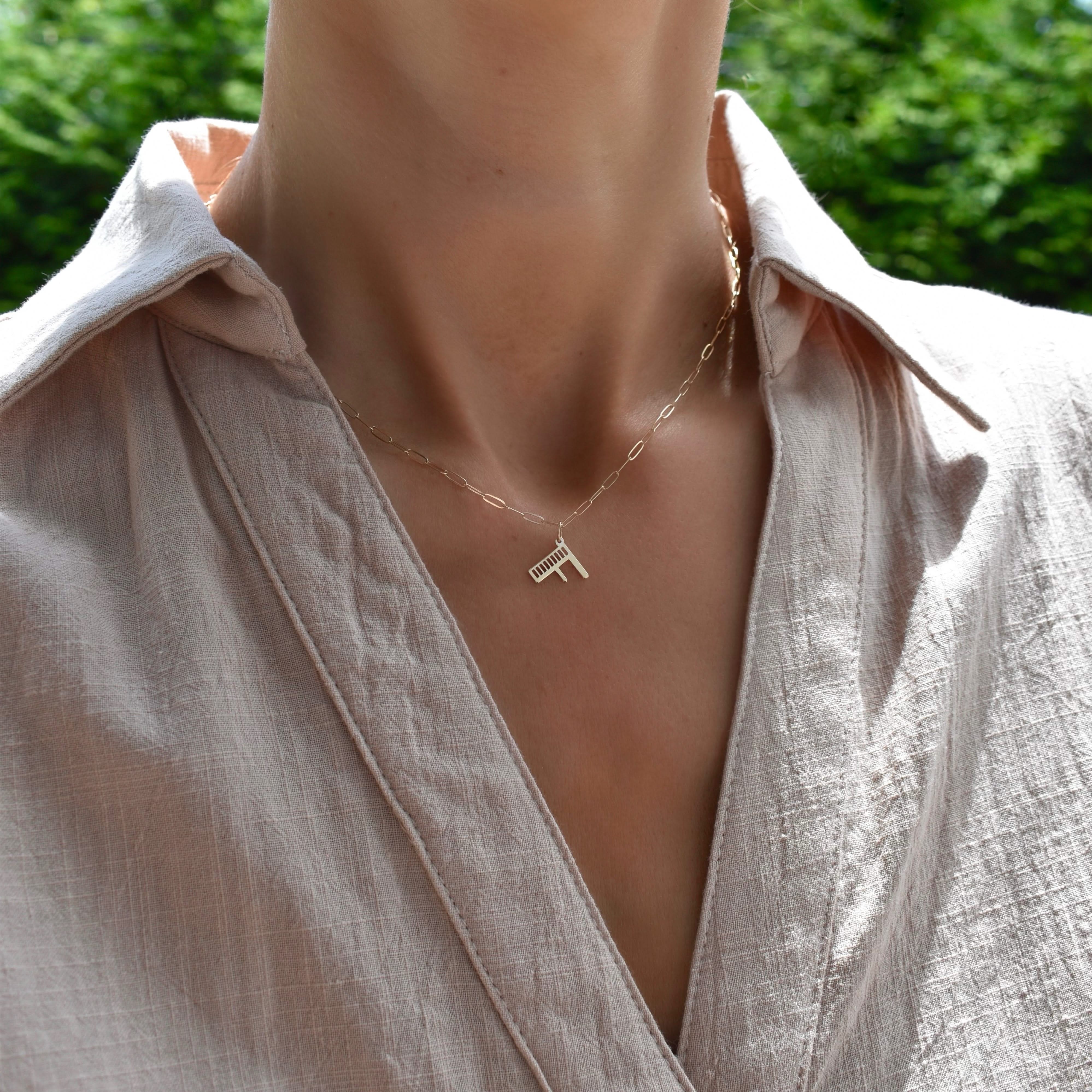 Essex Letter F Pendant in 14k Gold - Image 2