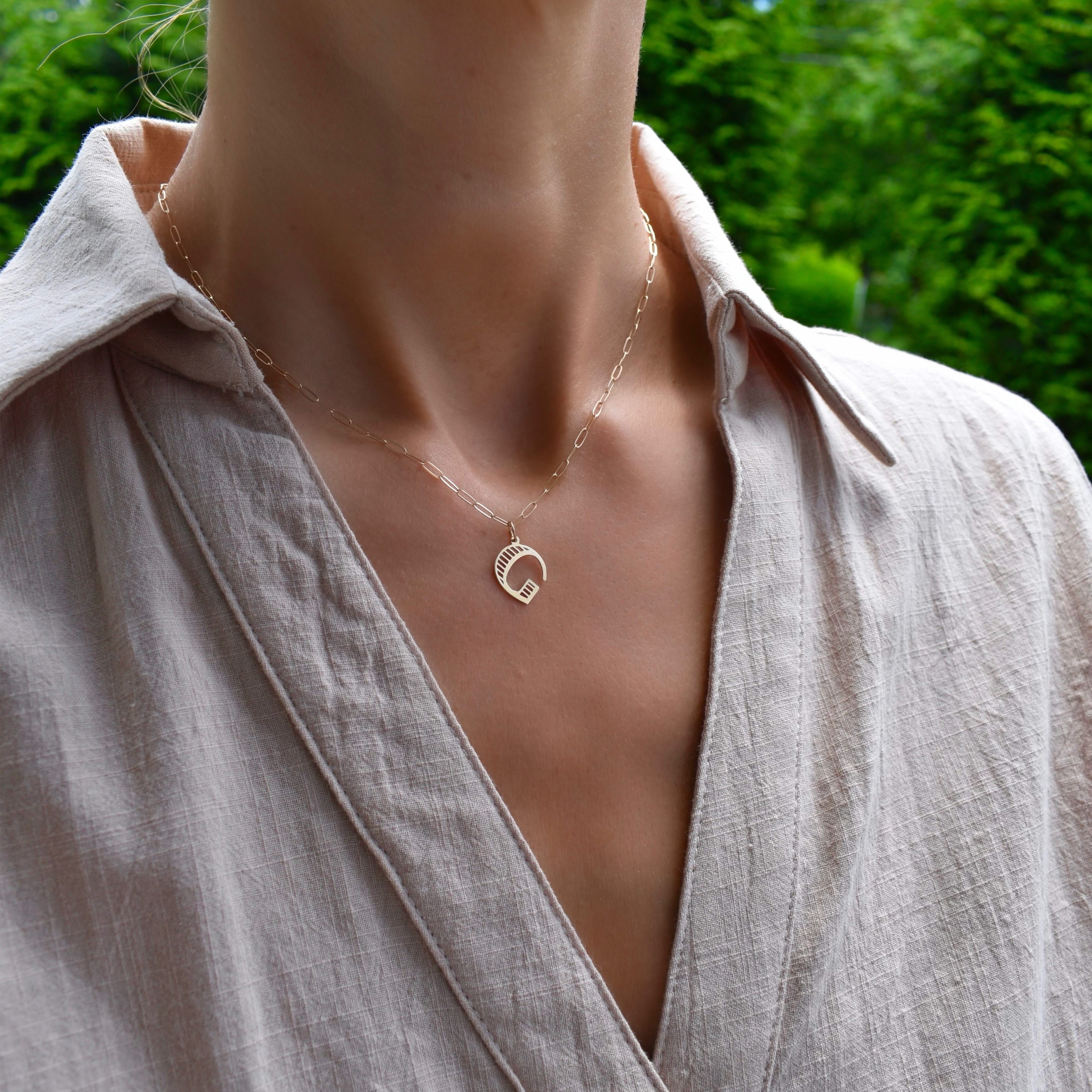 Essex Letter G Pendant in 14k Gold - Image 2