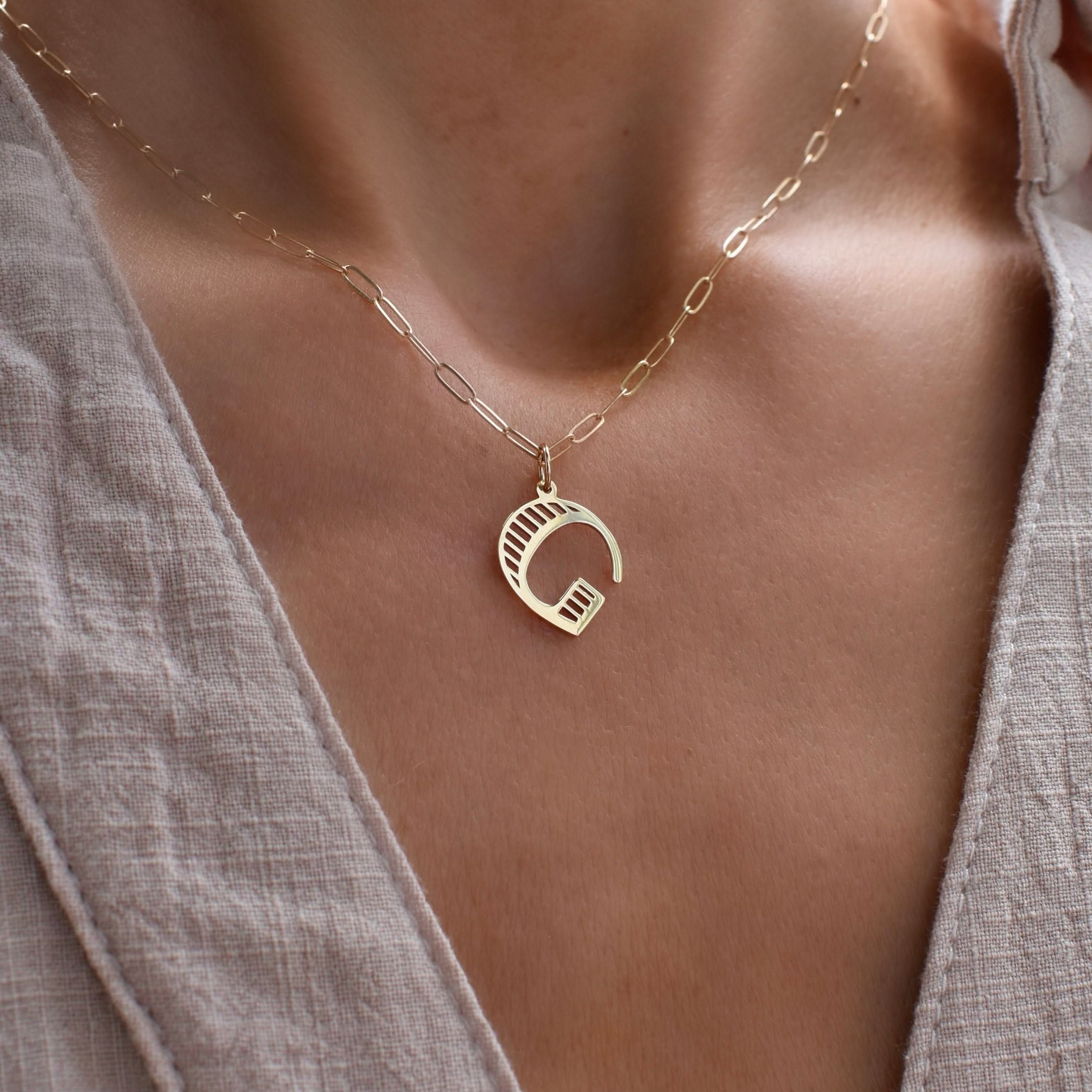 Essex Letter G Pendant in 14k Gold - Image 3