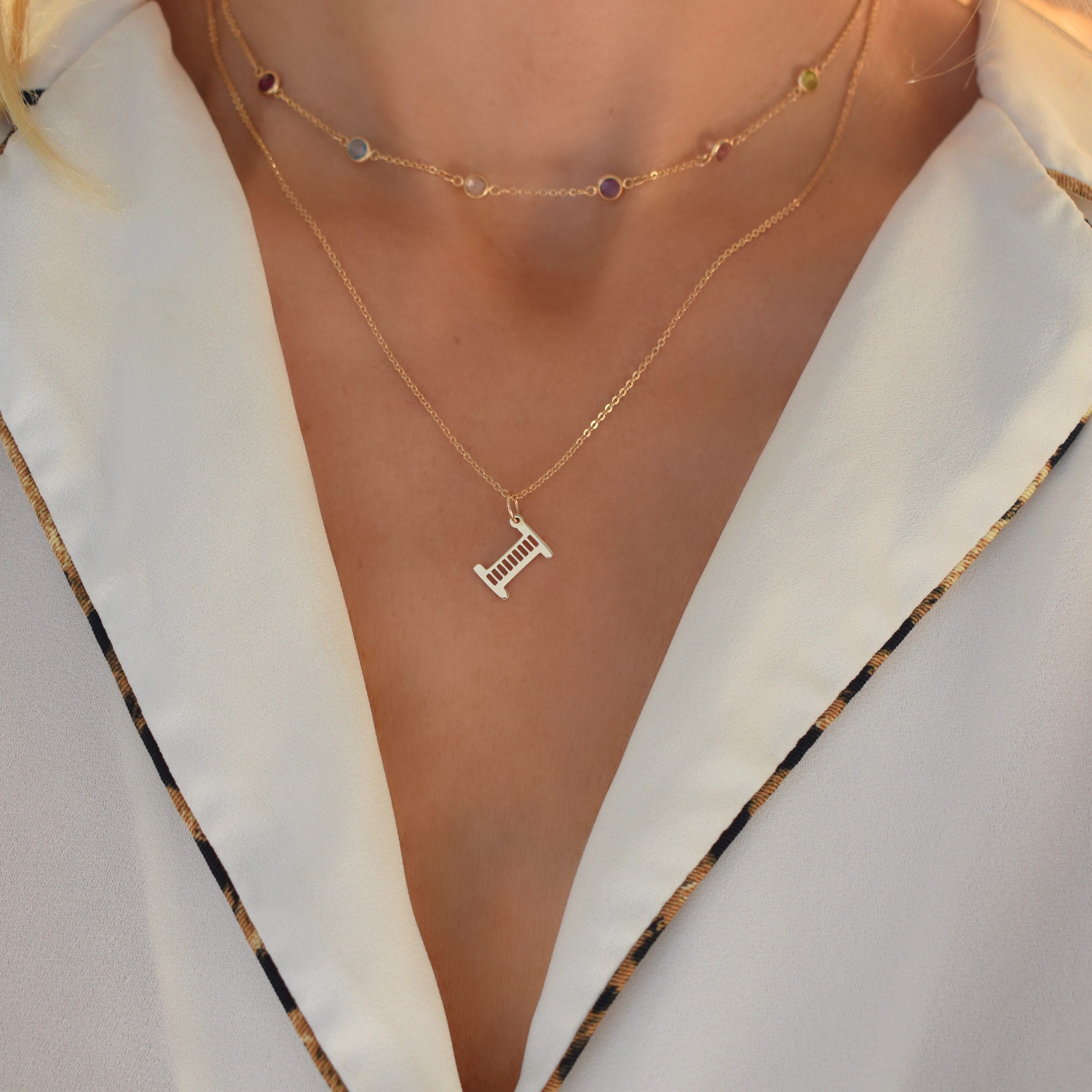 Essex Letter I Pendant in 14k Gold - Image 2