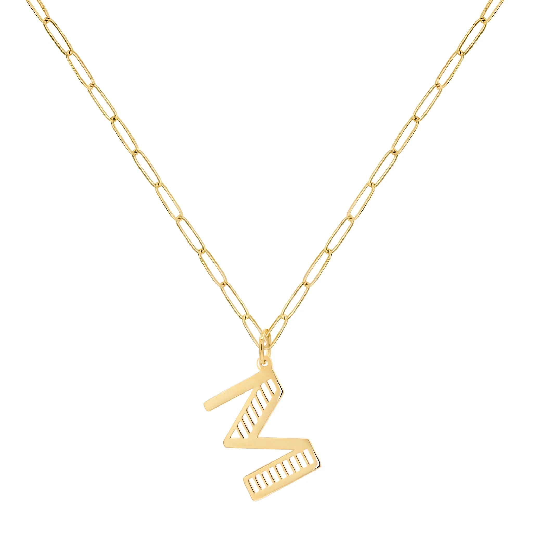 Essex Letter M Pendant in 14k Gold - Image 5
