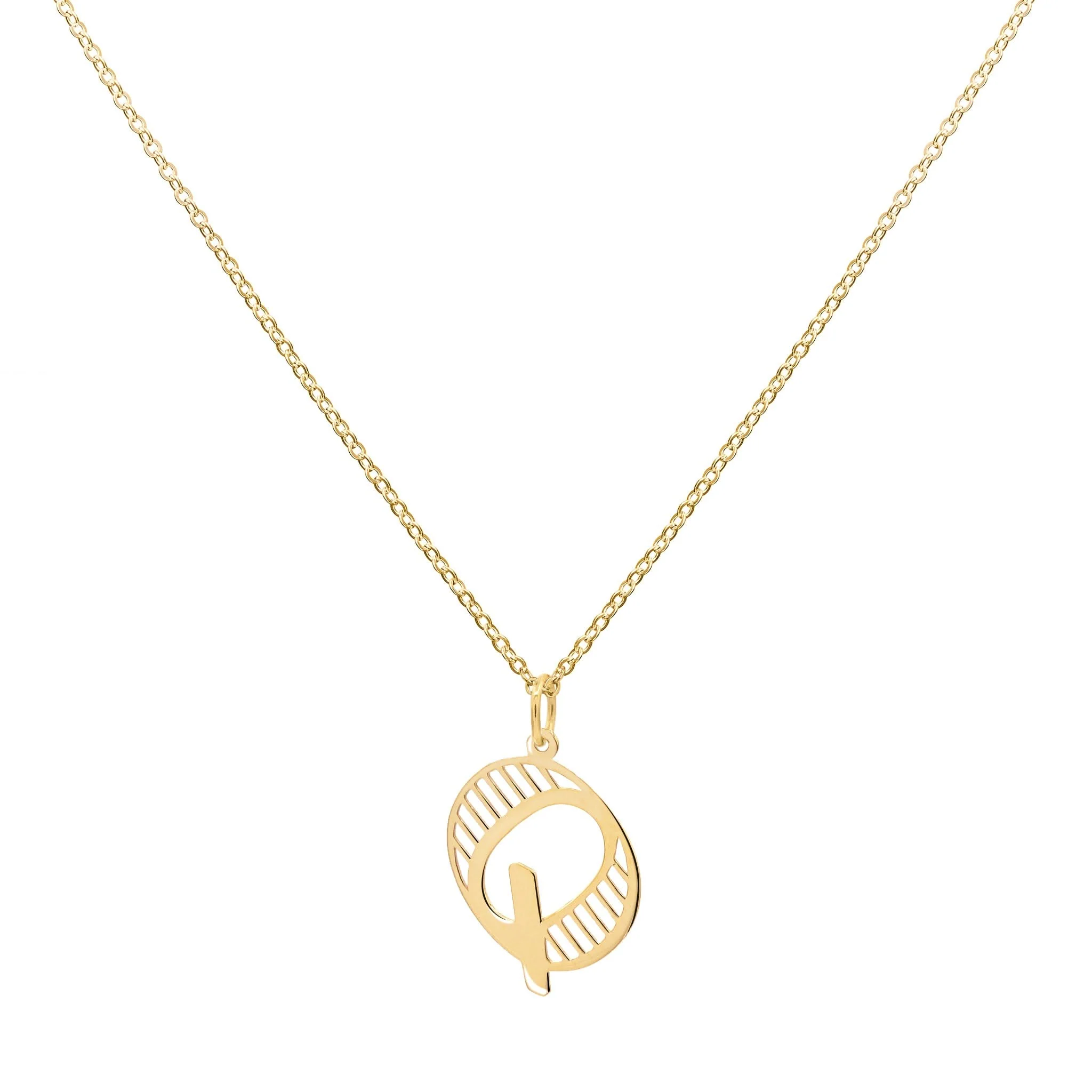 Essex Letter Q Pendant in 14k Gold - Image 4