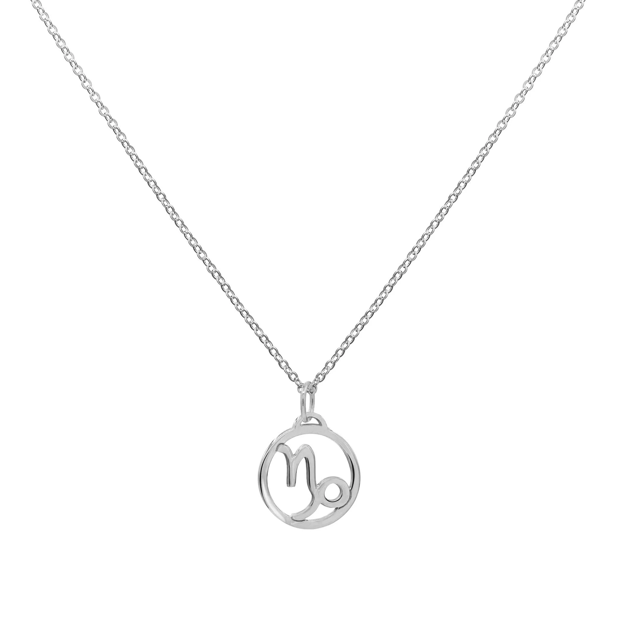 Flat Capricorn Pendant with Classic Chain in 14k Gold - Image 4