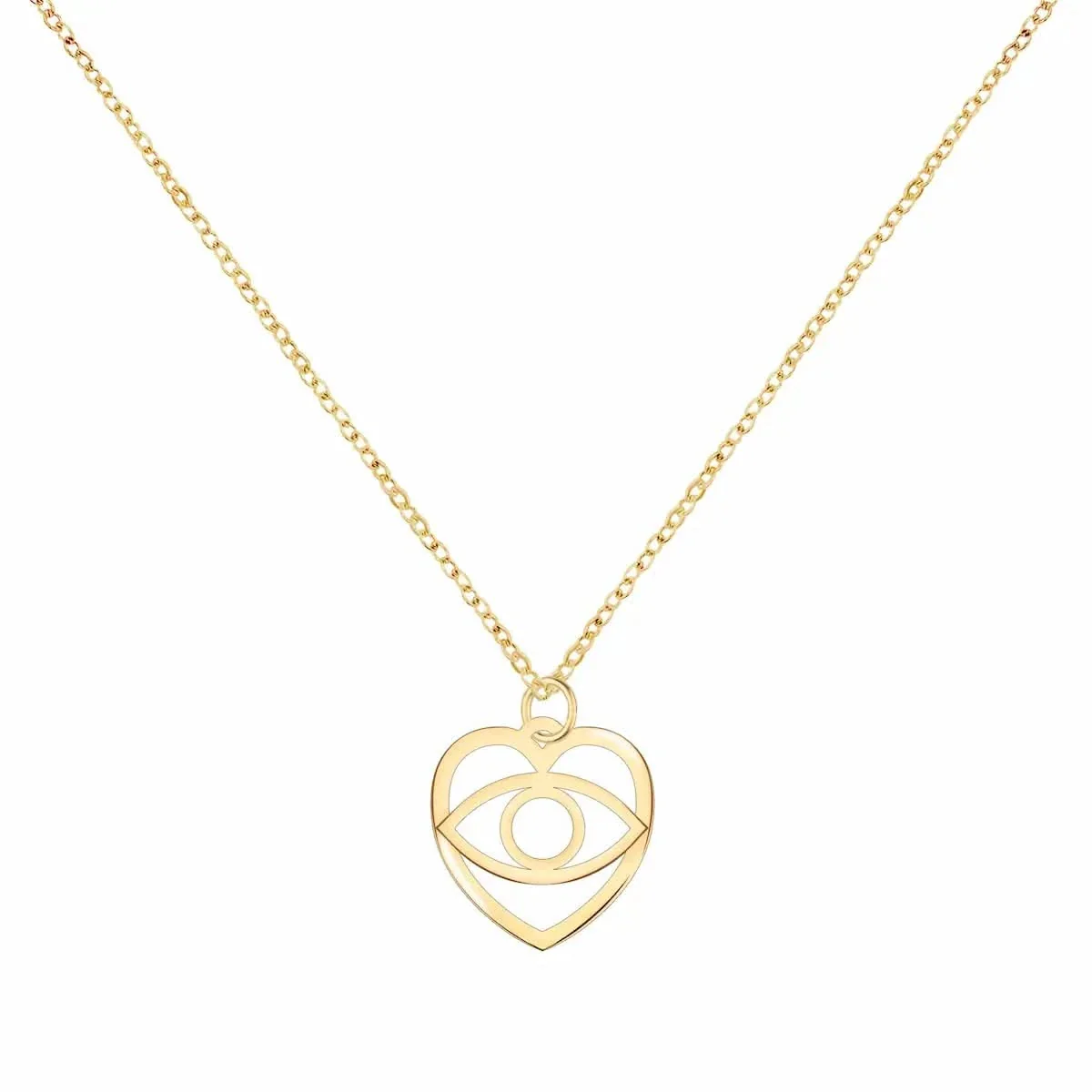 Small Flat Evil Eye Heart Pendant - Image 4