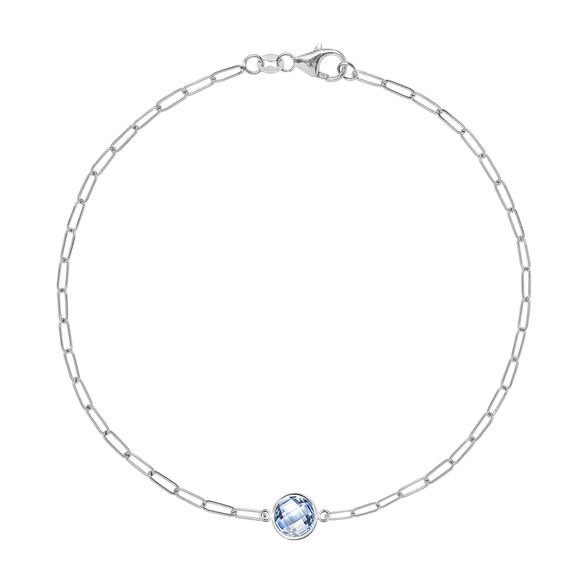 Grand 1 Aquamarine Adelaide Mini Bracelet in 14k Gold (March) - Image 5