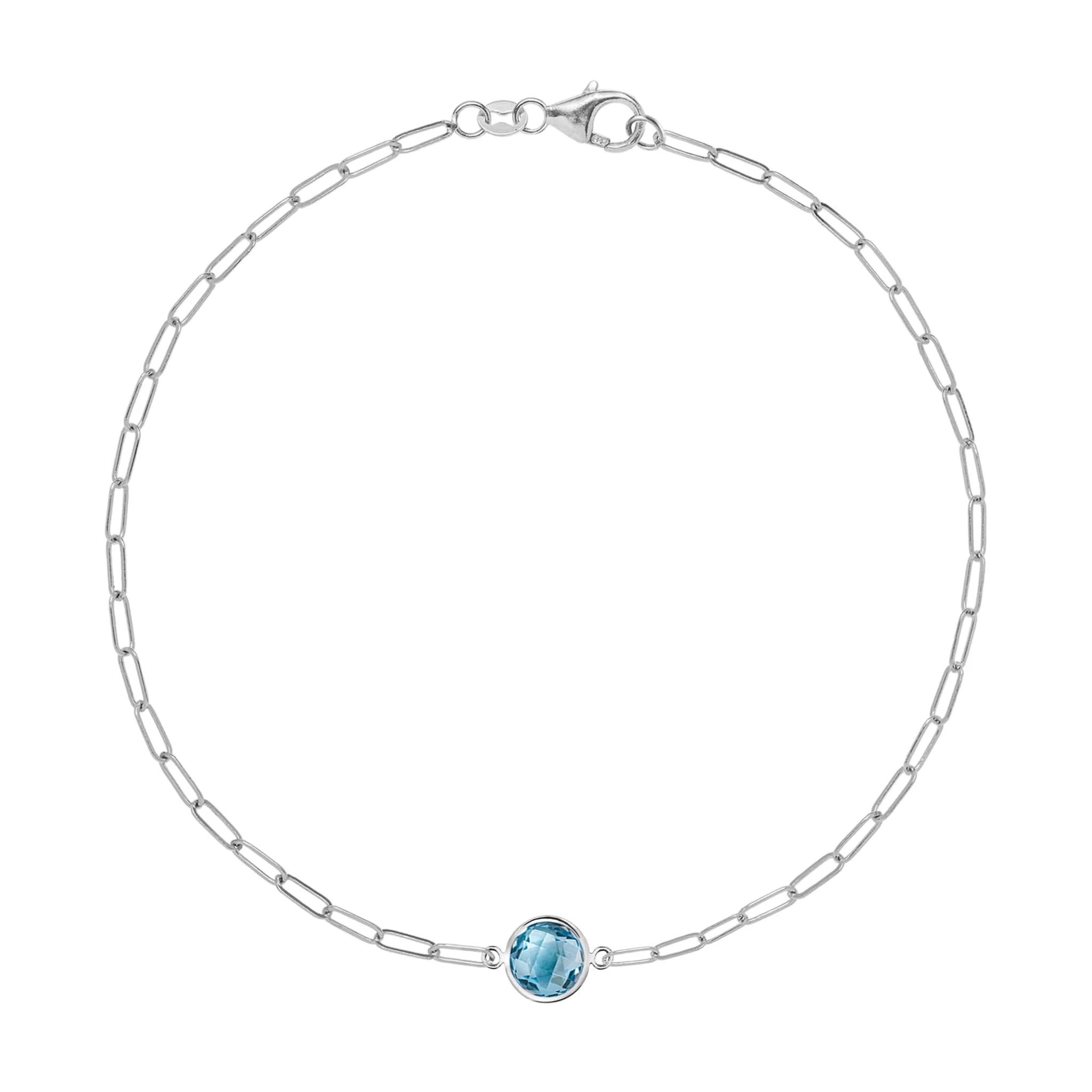 Grand 1 Nantucket Blue Topaz Adelaide Mini Bracelet in 14k Gold (December) - Image 5