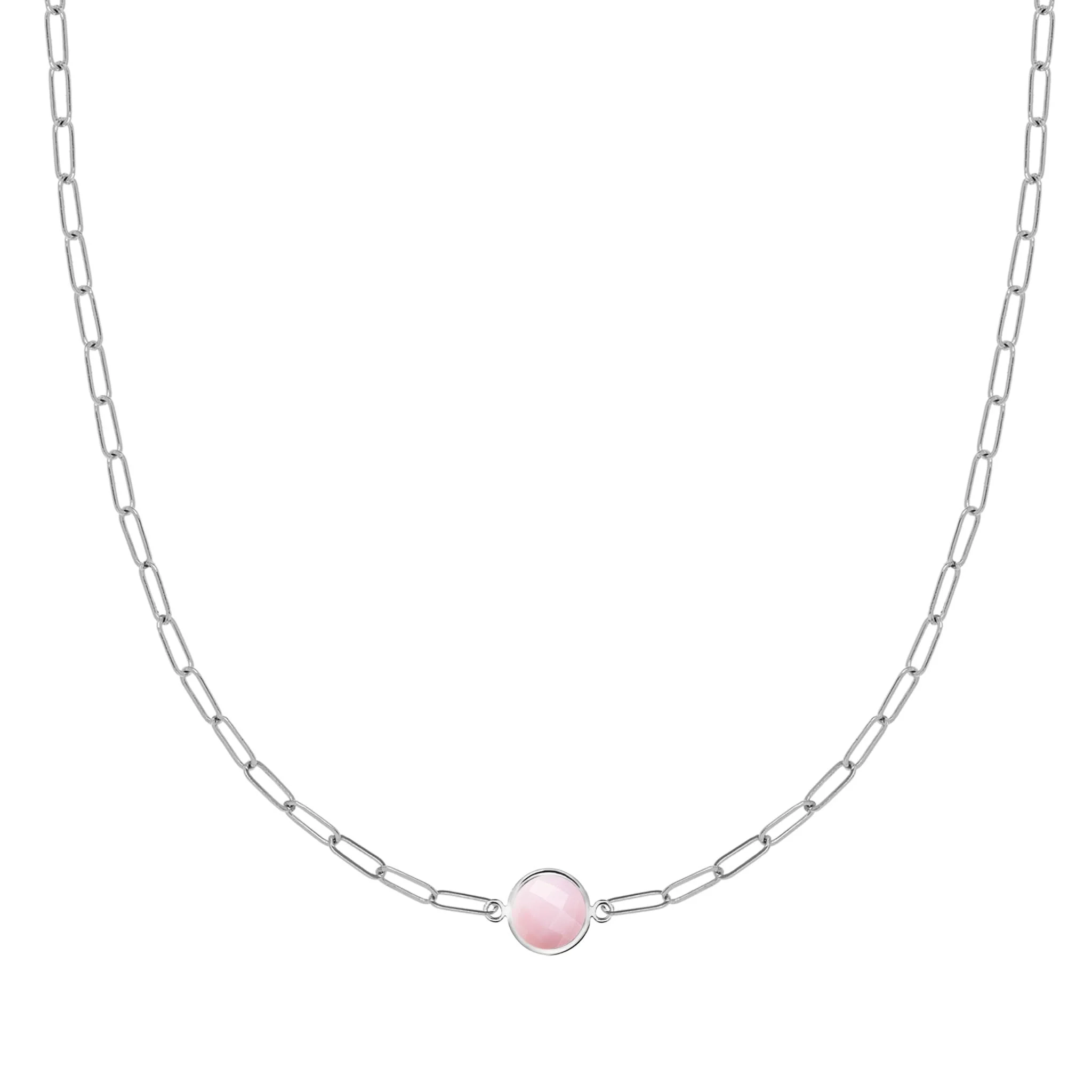 Grand 1 Pink Opal Adelaide Mini Necklace in 14k Gold (October) - Image 7