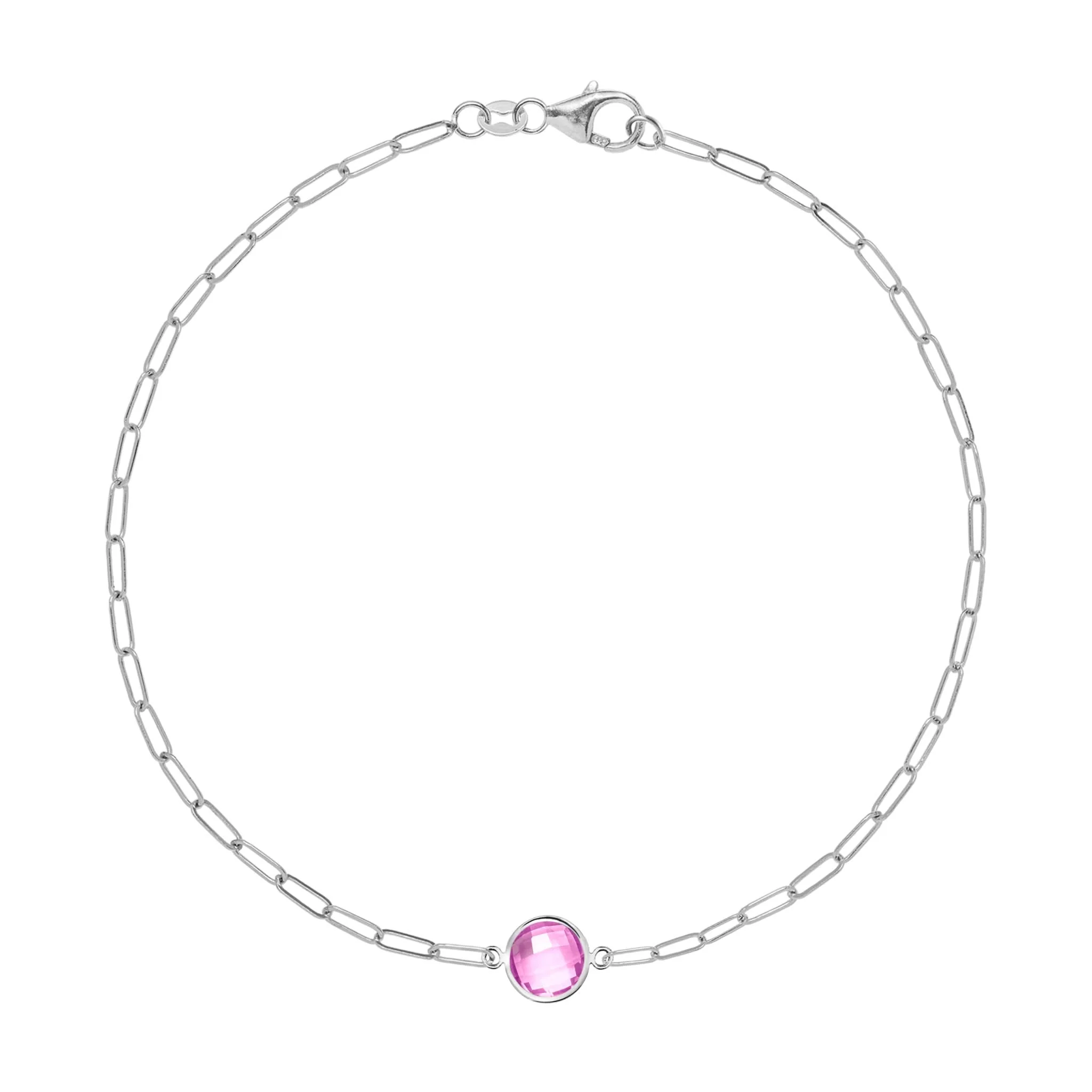 Grand 1 Pink Sapphire Adelaide Mini Bracelet in 14k Gold (October) - Image 5