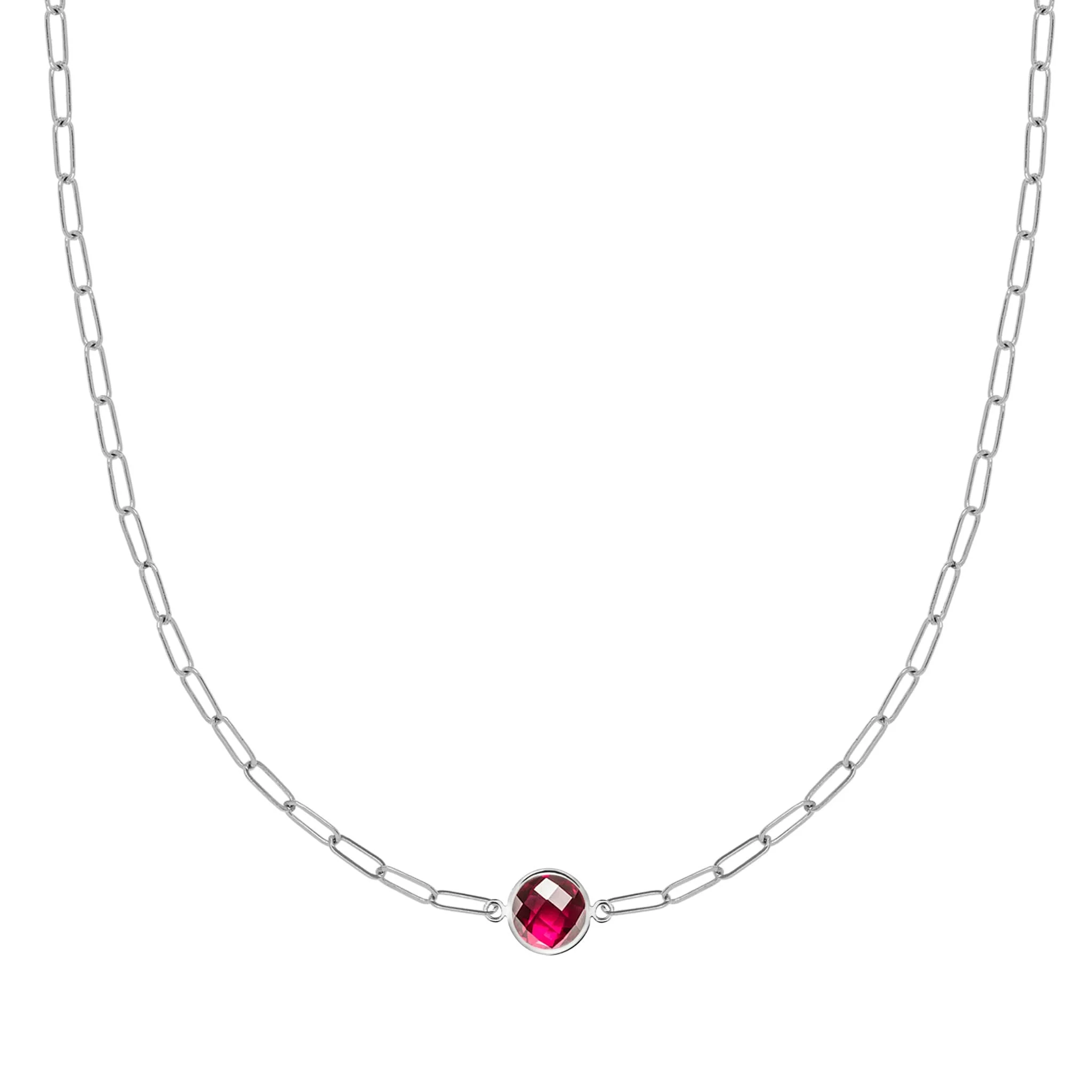 Grand 1 Ruby Adelaide Mini Necklace in 14k Gold (July) - Image 7