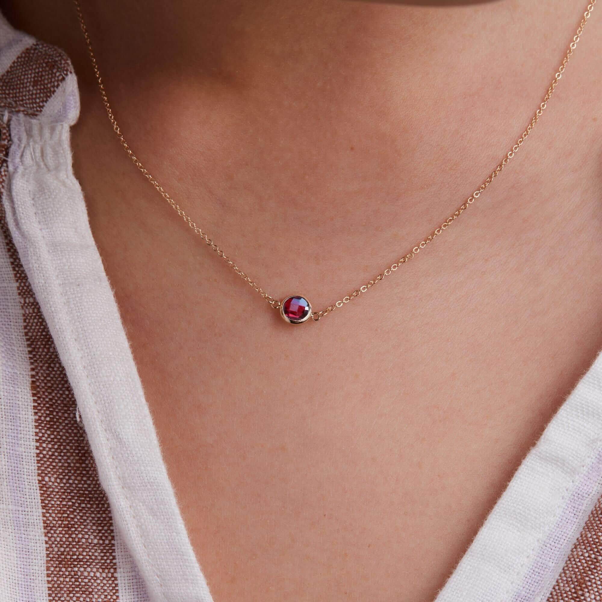 Grand 1 Ruby Necklace in 14k Gold (July) - Image 6