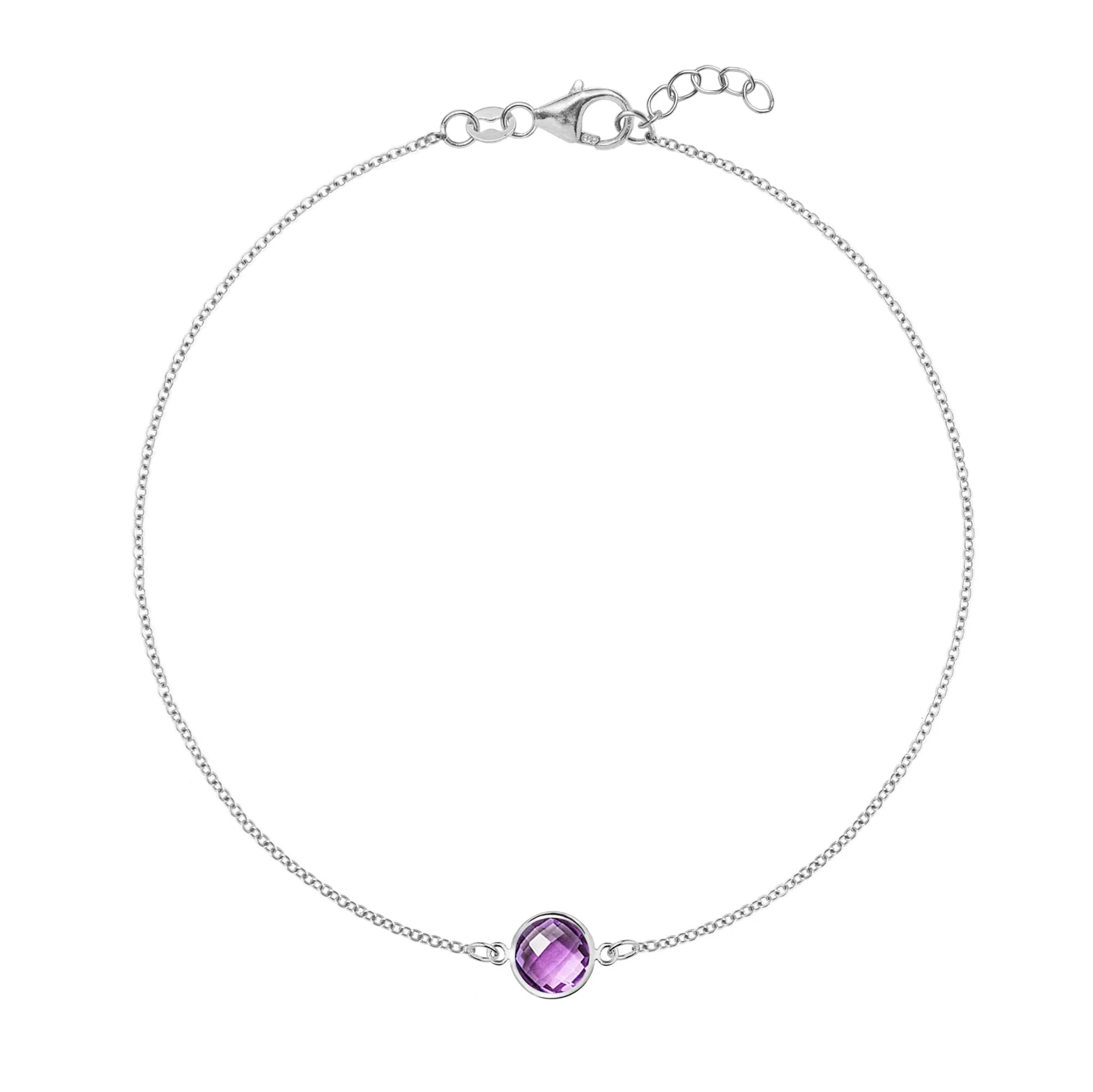 Grand 1 Amethyst Bracelet in 14k Gold (February) - Image 7