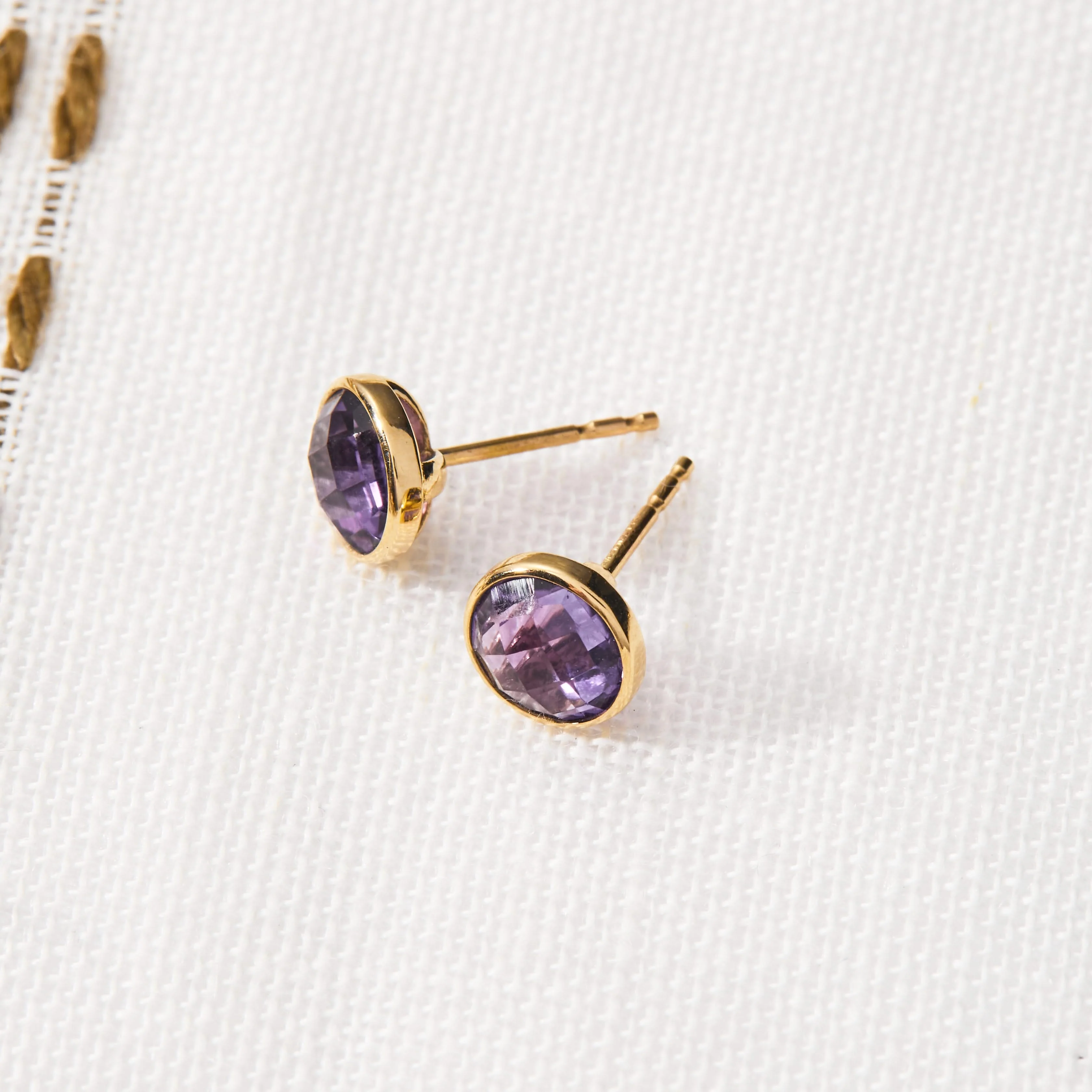 Grand Amethyst Stud Earrings in 14k Gold (February) - Image 7