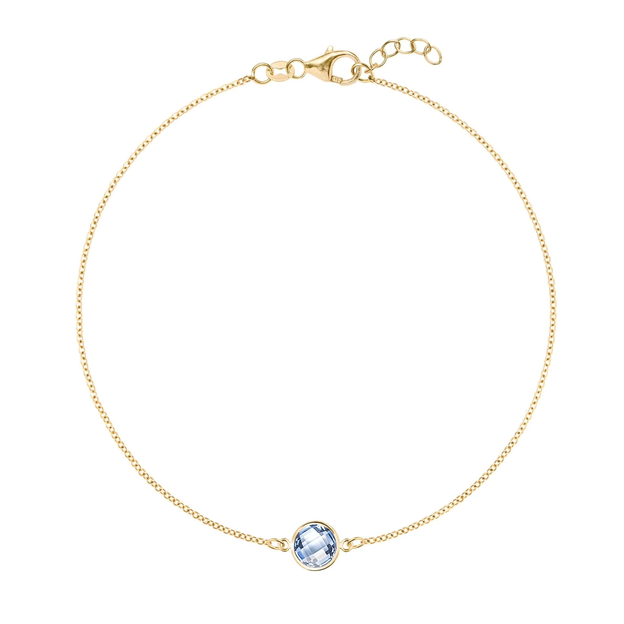Grand 1 Aquamarine Bracelet in 14k Gold (March)