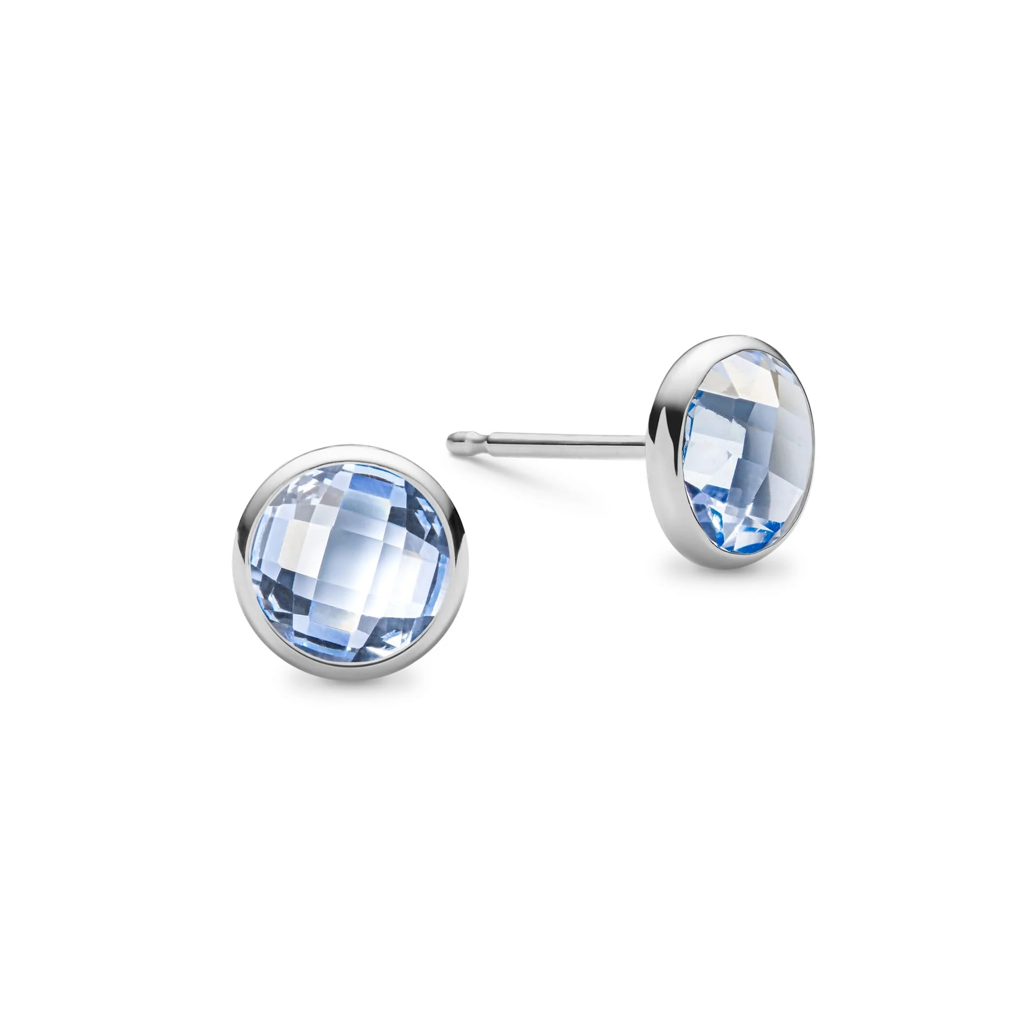 Grand Aquamarine Stud Earrings in 14k Gold (March) - Image 5