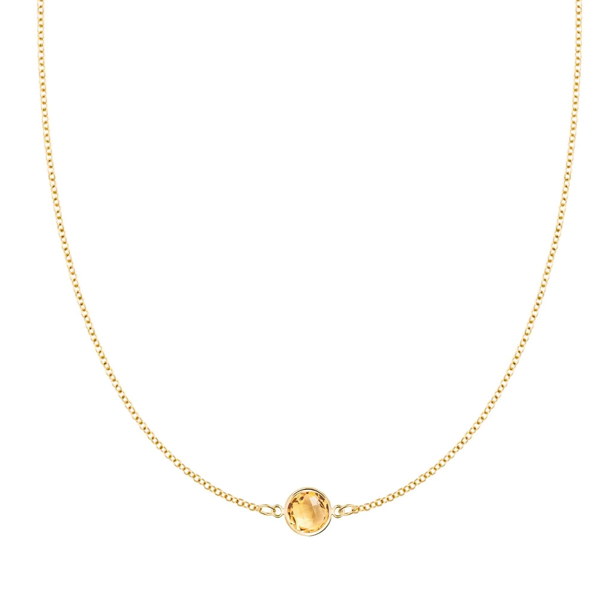 Grand 1 Citrine Necklace in 14k Gold (November)