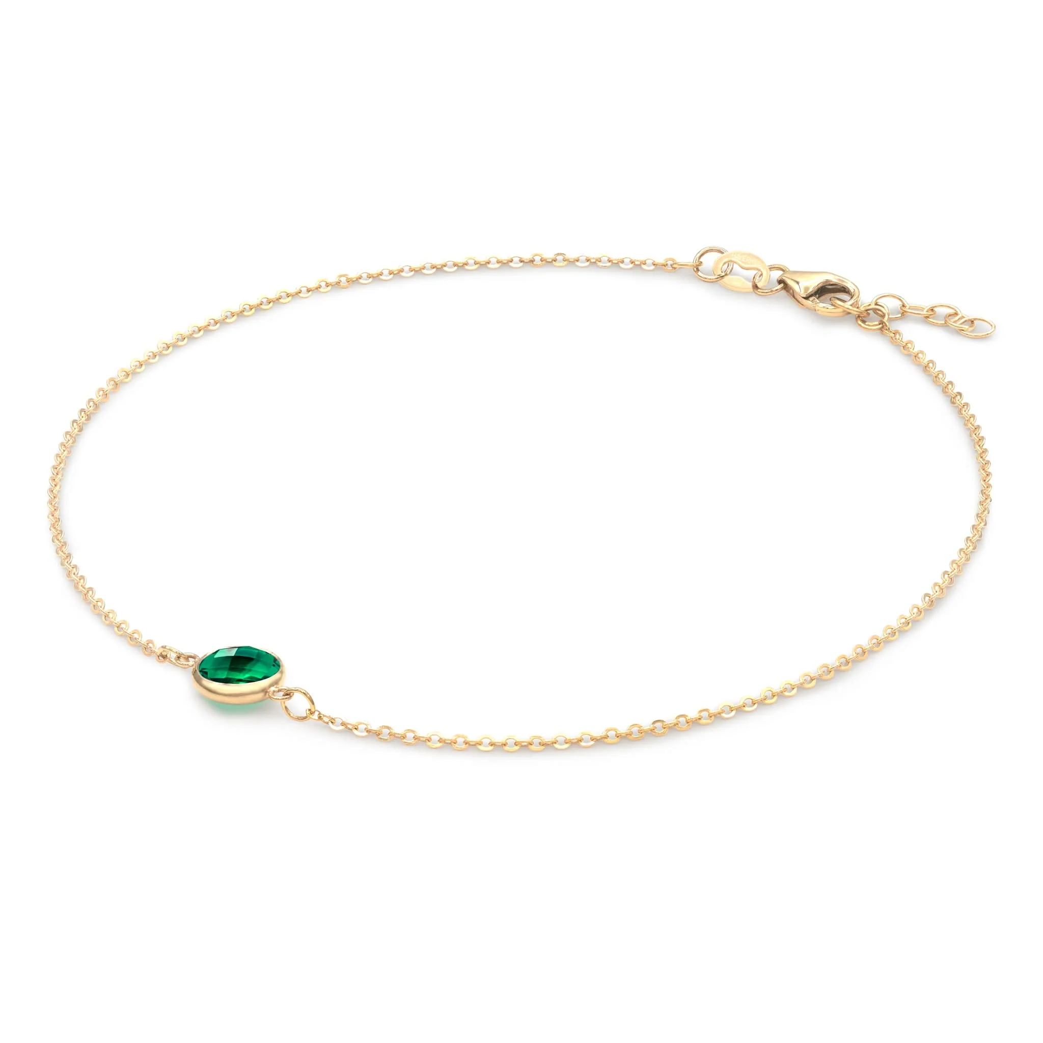 Grand 1 Emerald Bracelet in 14k Gold (May) - Image 4