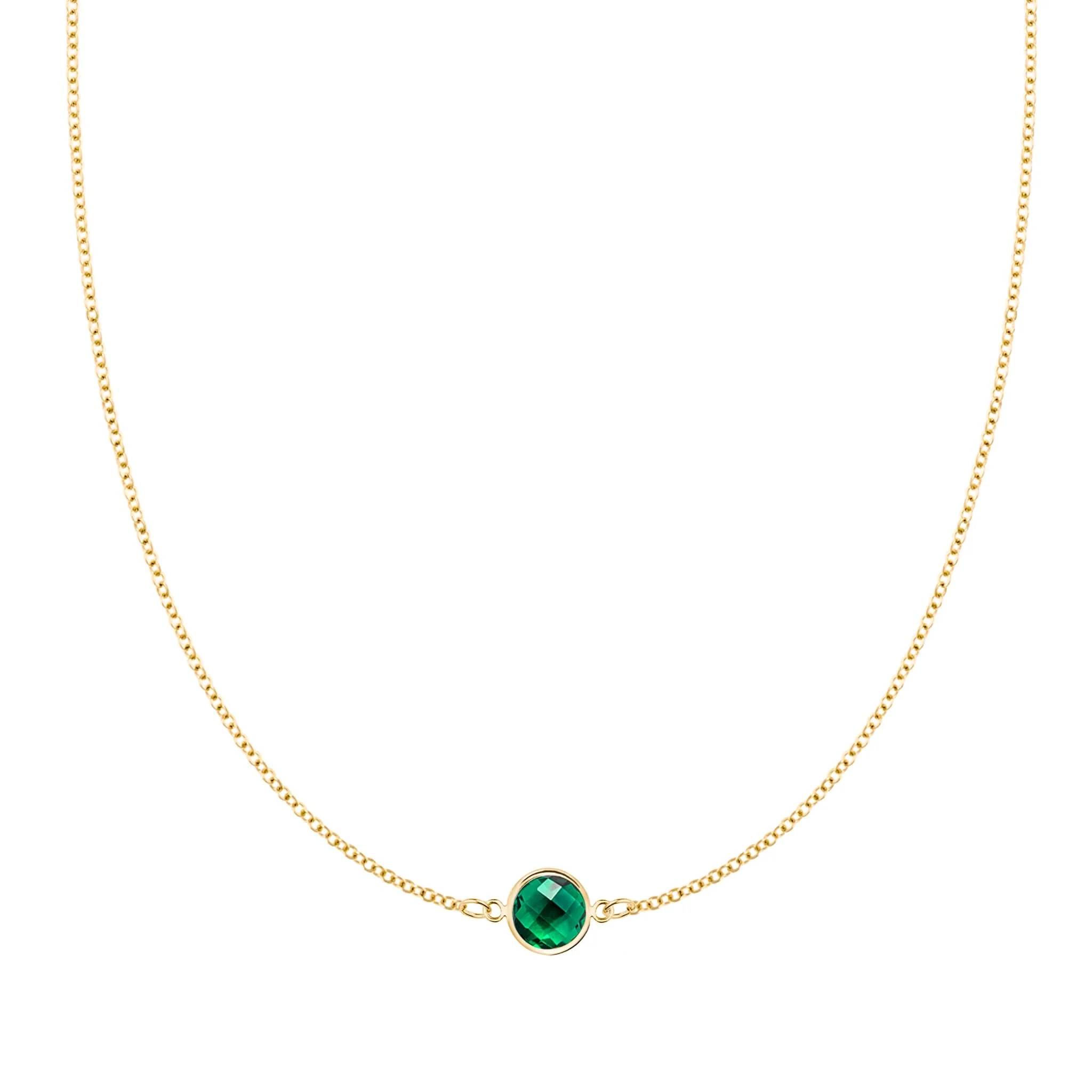 Grand 1 Emerald Necklace in 14k Gold (May)
