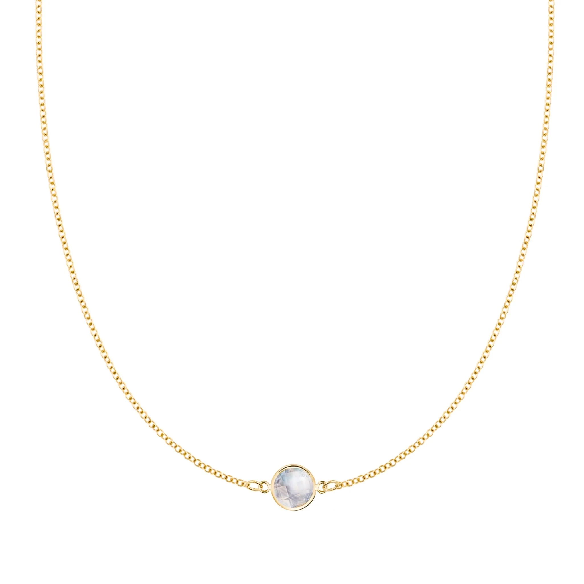 Grand 1 Moonstone Necklace in 14k Gold (June)