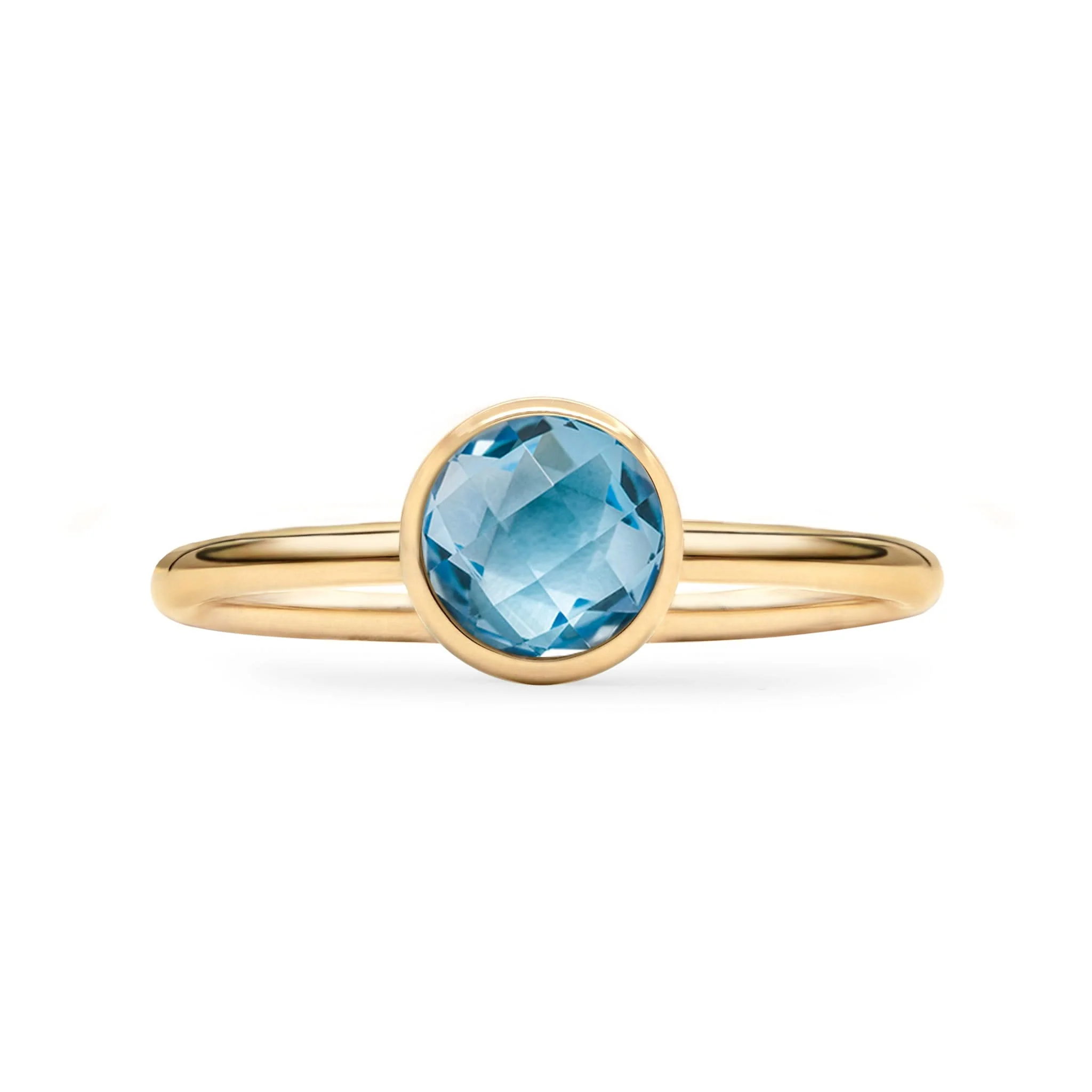 Grand Nantucket Blue Topaz Ring in 14k Gold (December) - Image 4