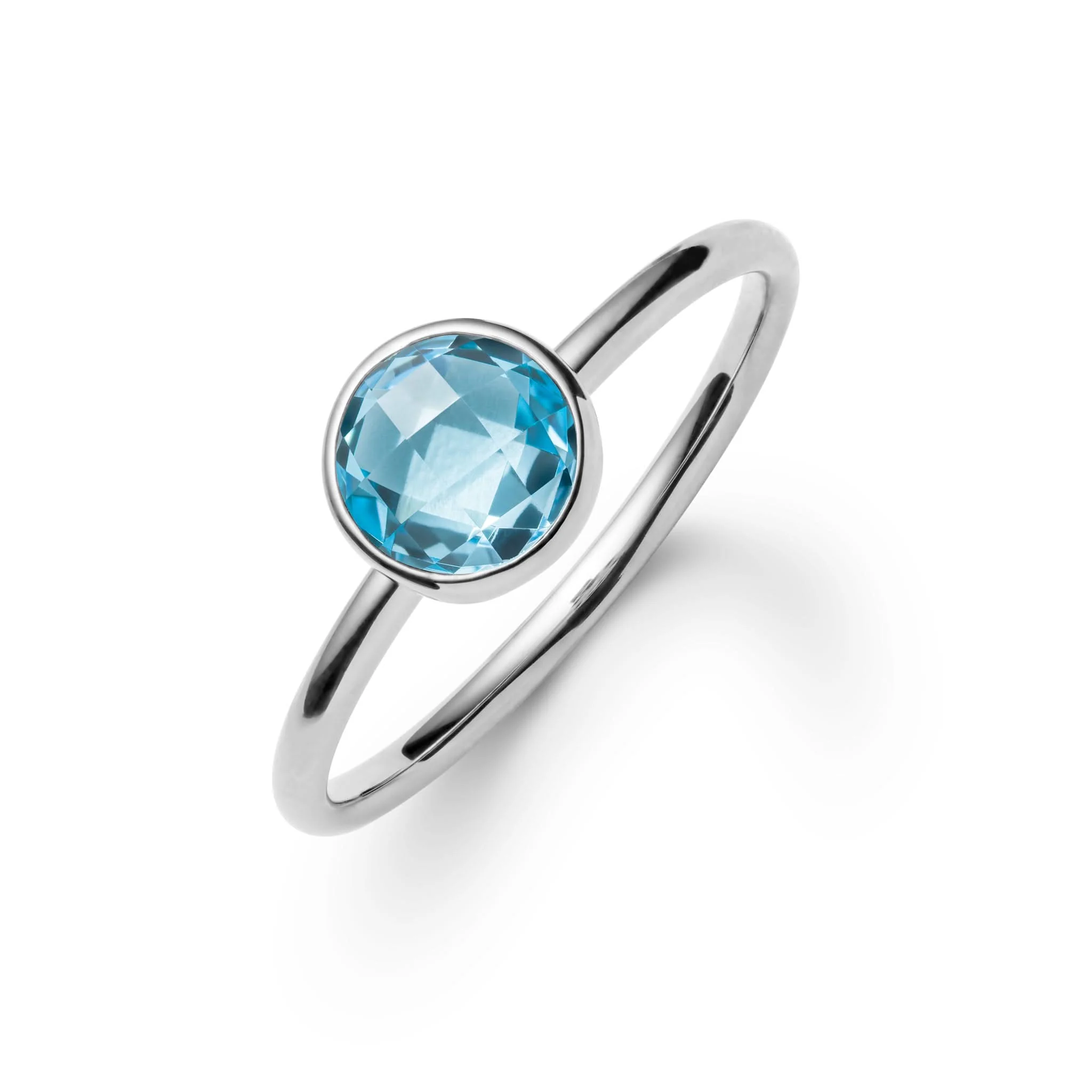 Grand Nantucket Blue Topaz Ring in 14k Gold (December) - Image 7