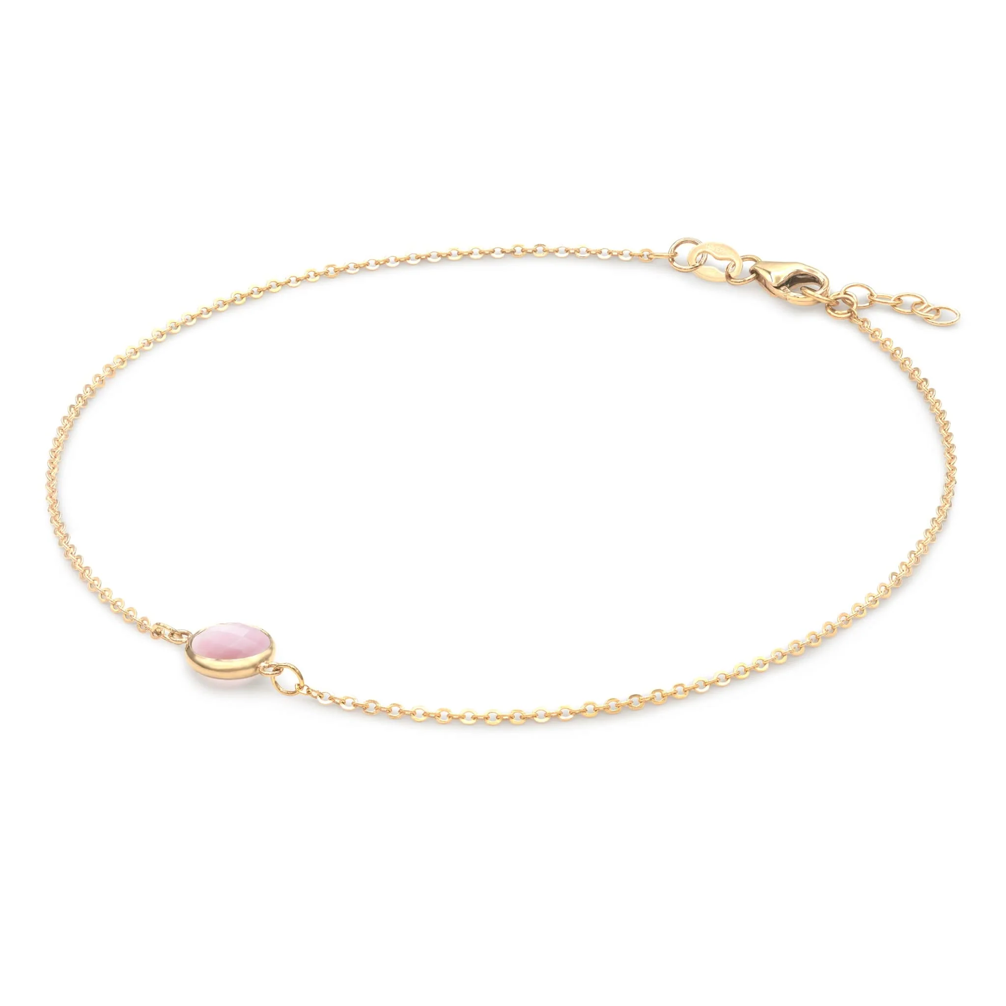 Grand 1 Pink Opal Bracelet in 14k Gold (October) - Image 4