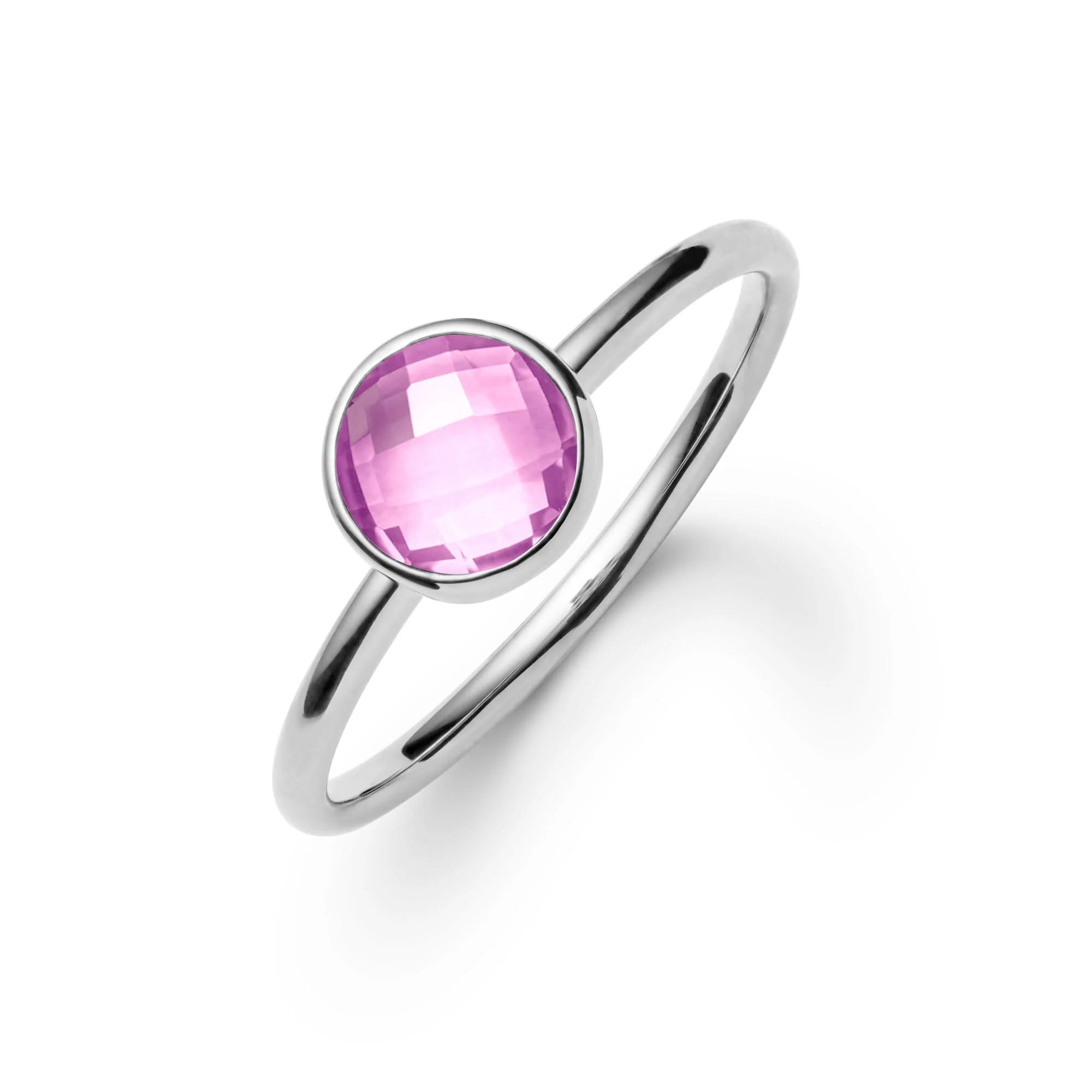 Grand Pink Sapphire Ring in 14k Gold (October) - Image 7