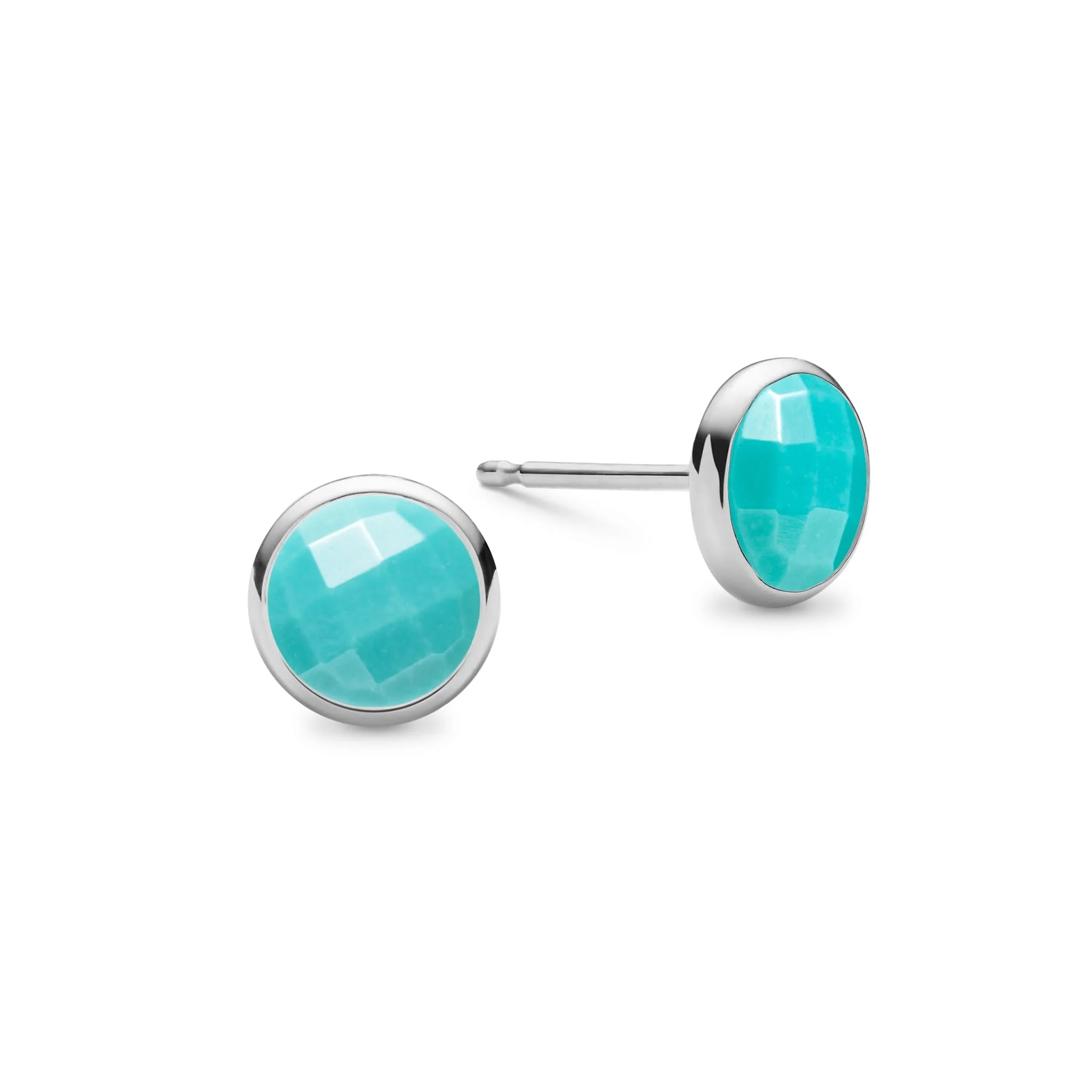 Grand Turquoise Stud Earrings in 14k Gold (December) - Image 5
