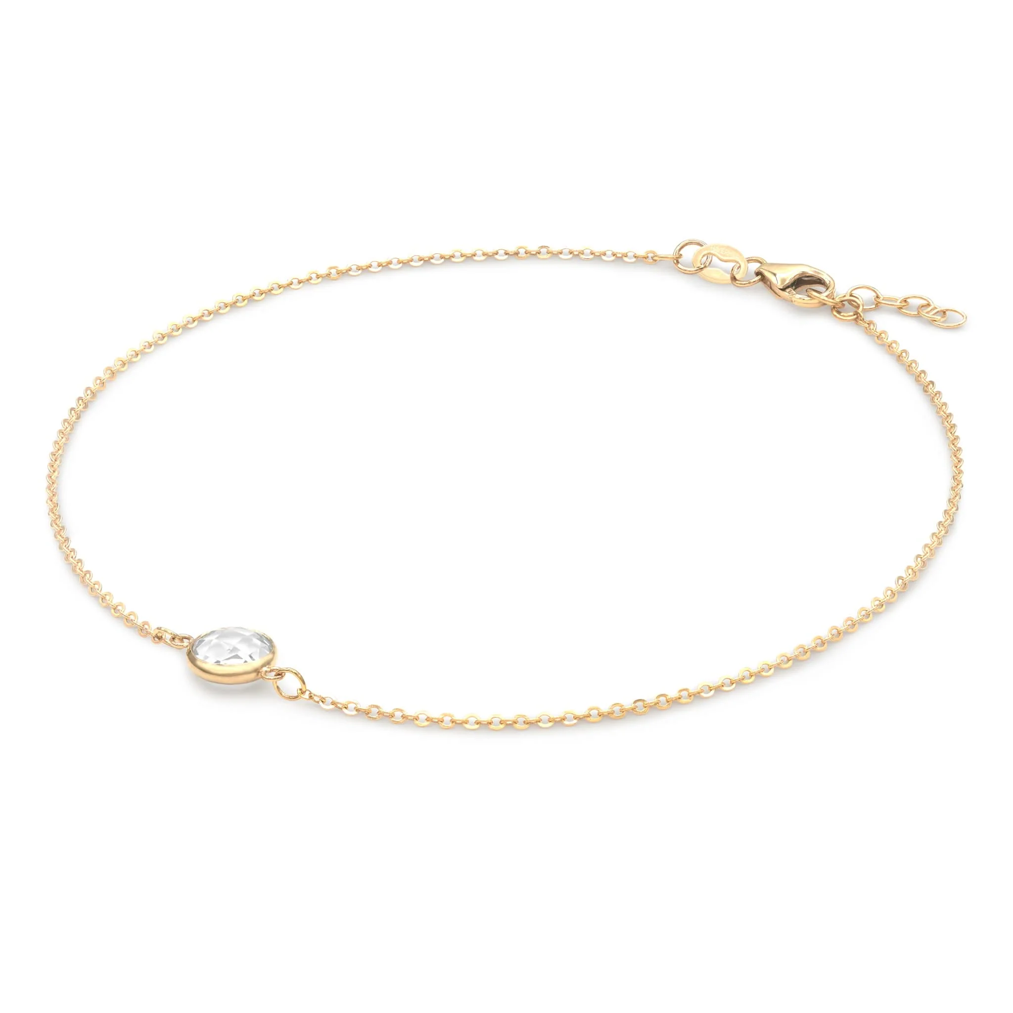 Grand 1 White Topaz Bracelet in 14k Gold (April) - Image 4