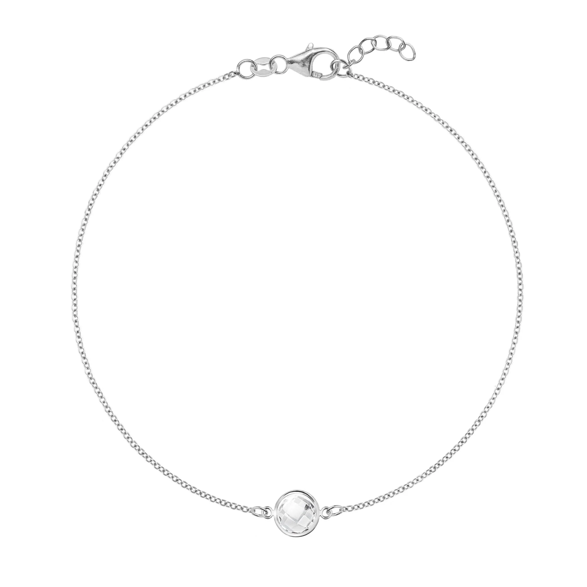 Grand 1 White Topaz Bracelet in 14k Gold (April) - Image 7