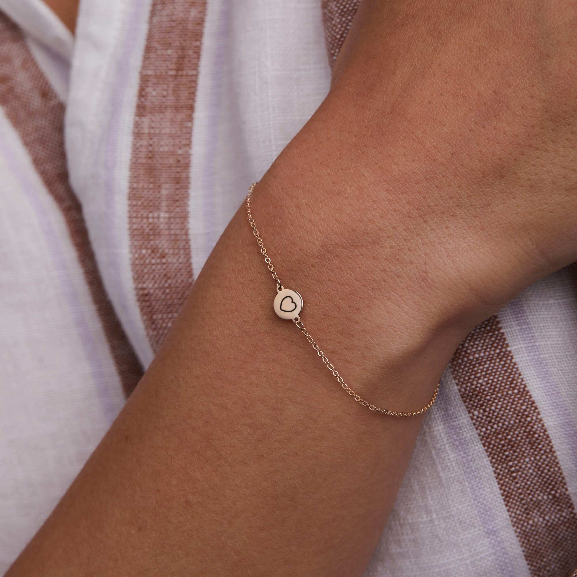 Heart Disc Bracelet in 14k Gold - Image 3