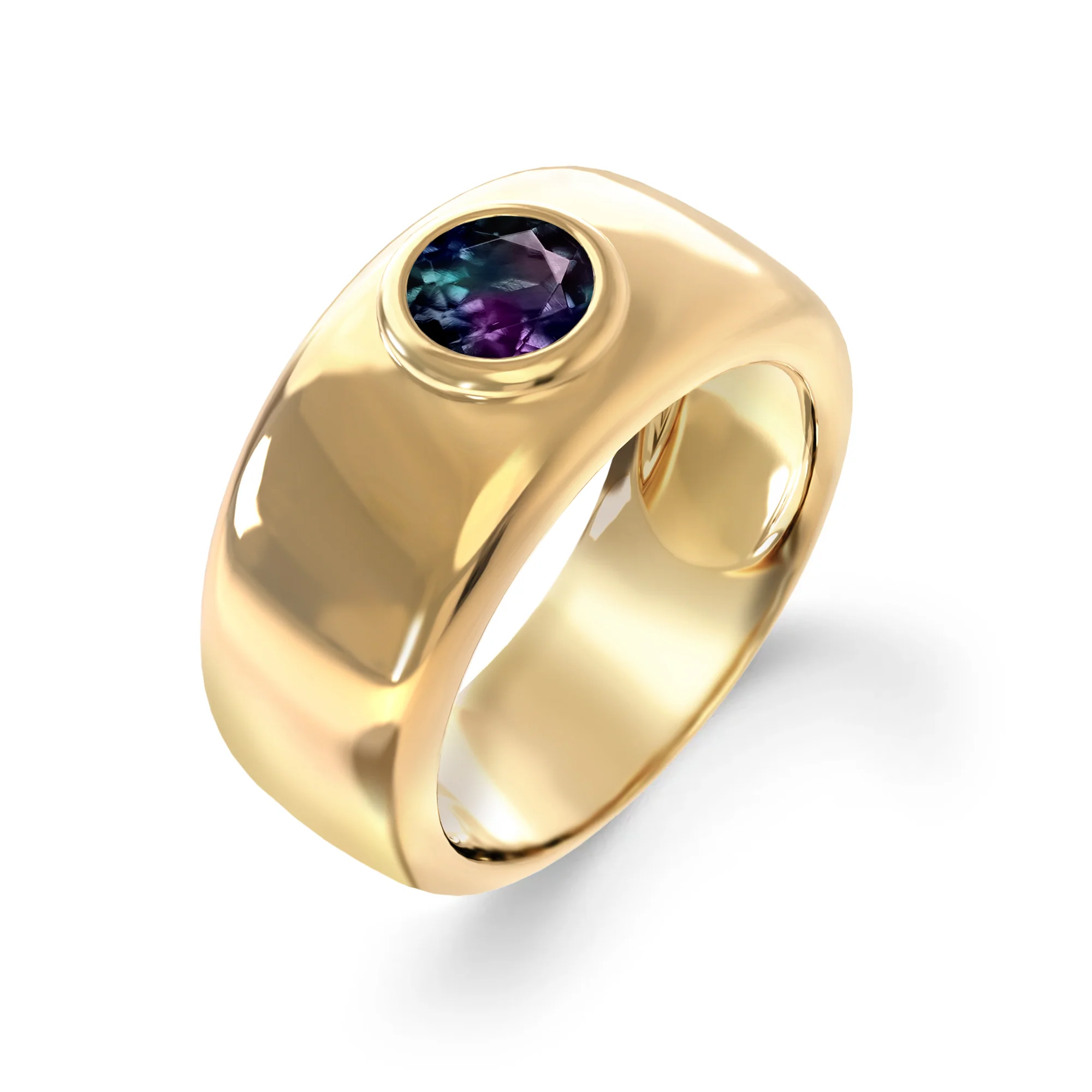 Jamestown Alexandrite Band Ring in 14k Gold (June) - Image 4