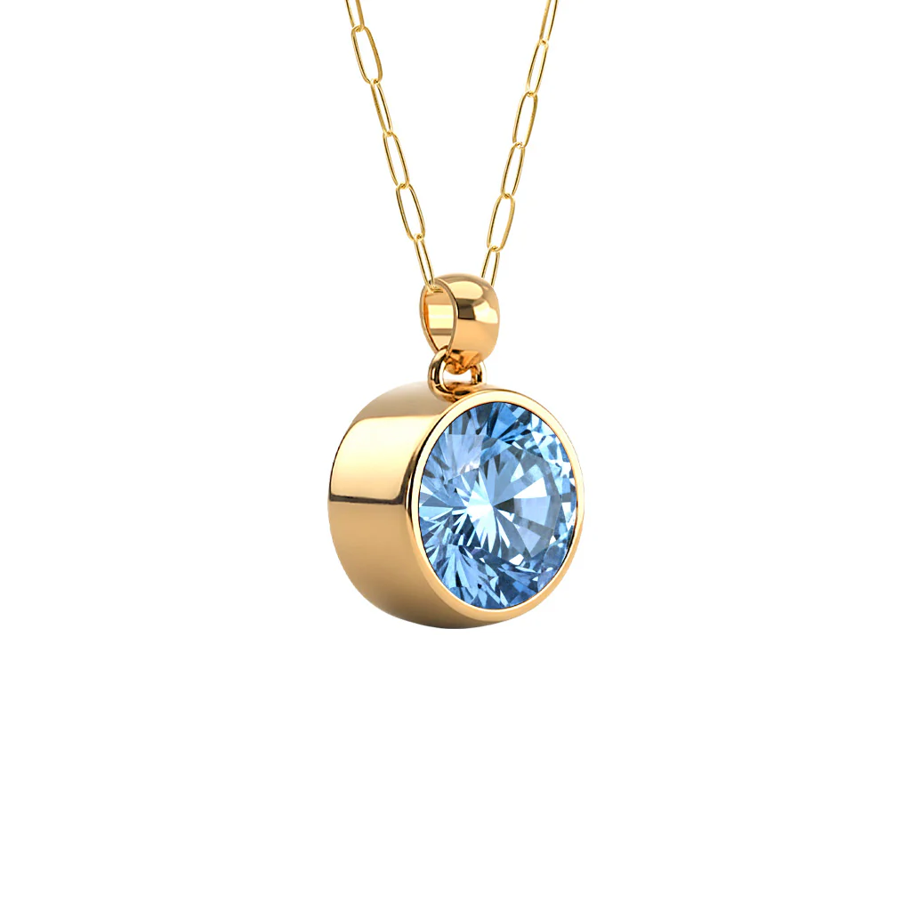 Jamestown Aquamarine Pendant in 14k Gold (March) - Image 4