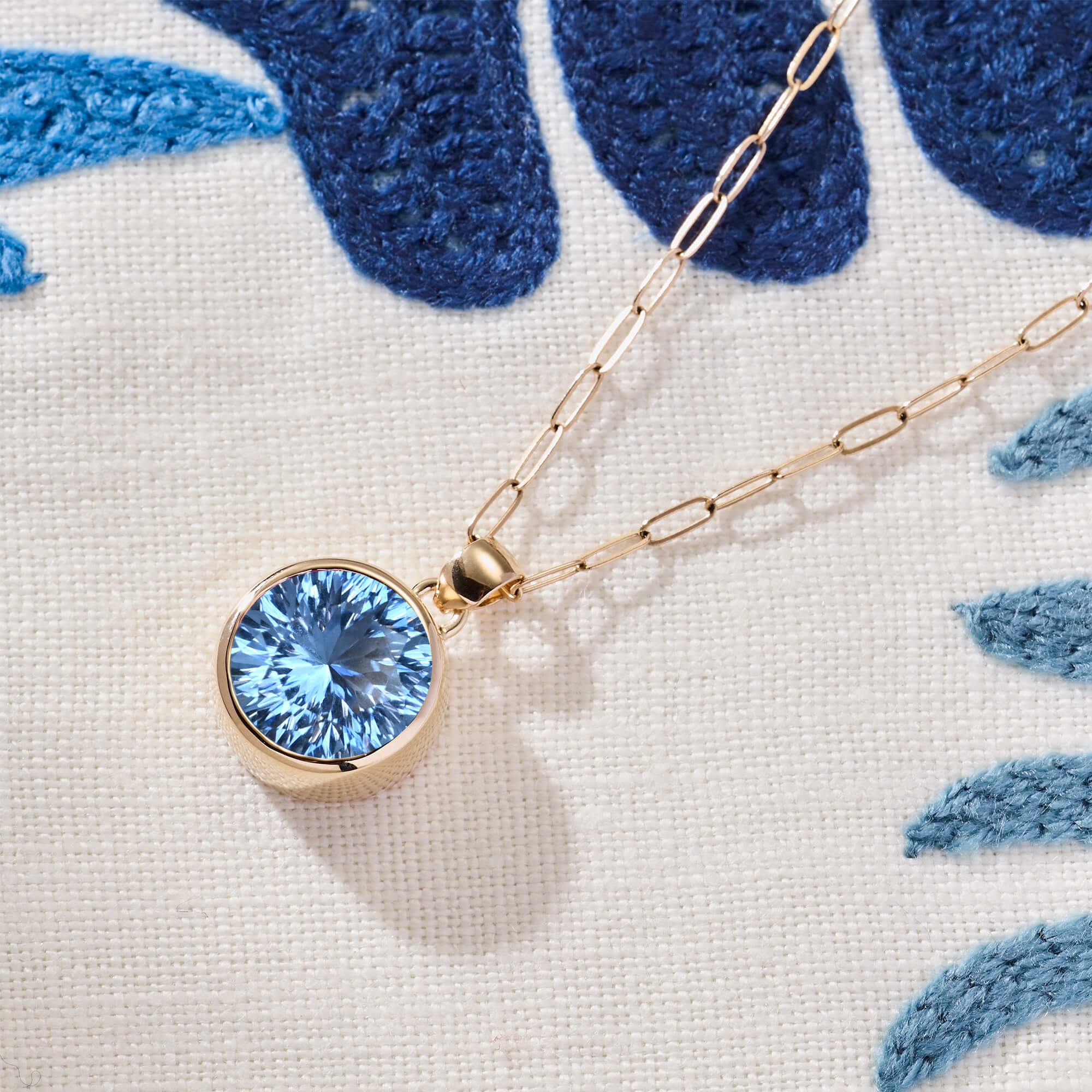 Jamestown Aquamarine Pendant in 14k Gold (March) - Image 6
