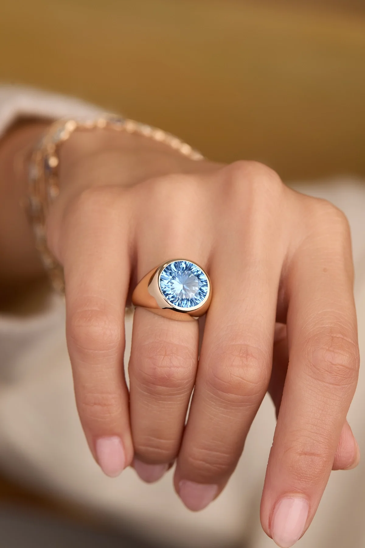Jamestown Aquamarine Ring in 14k Gold (March) - Image 3