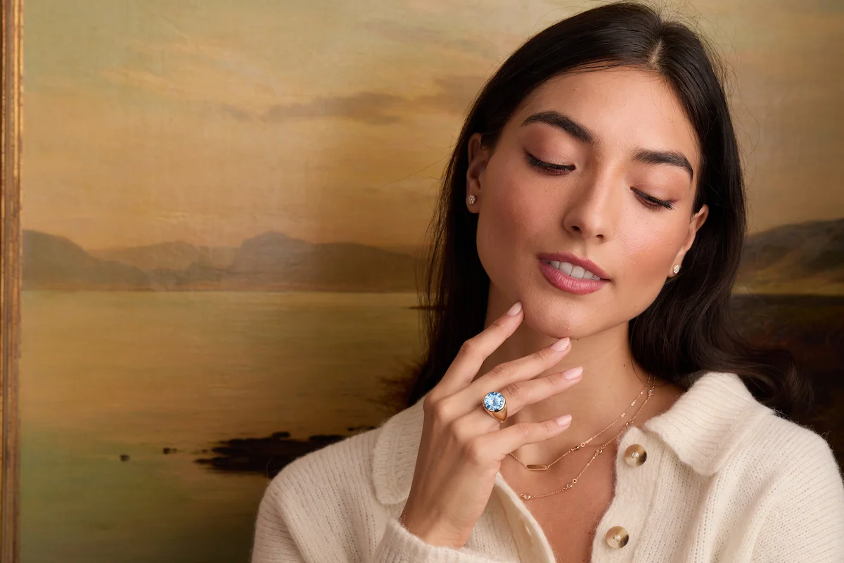 Jamestown Aquamarine Ring in 14k Gold (March) - Image 6