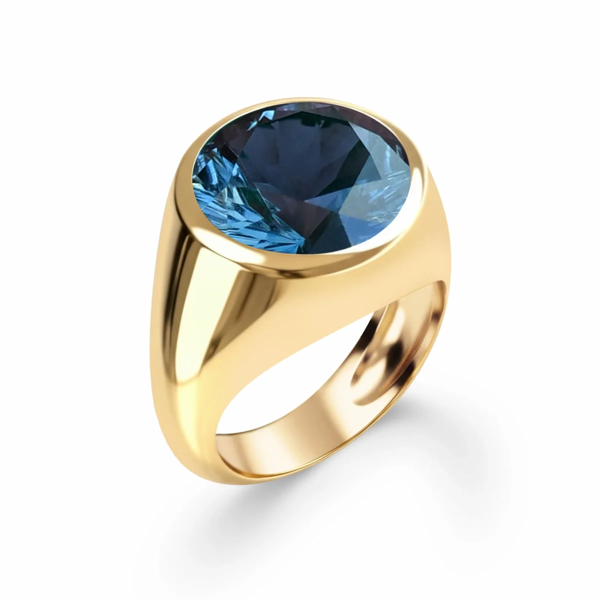 Jamestown Atlantic Blue Topaz Ring in 14k Gold (December) - Image 4