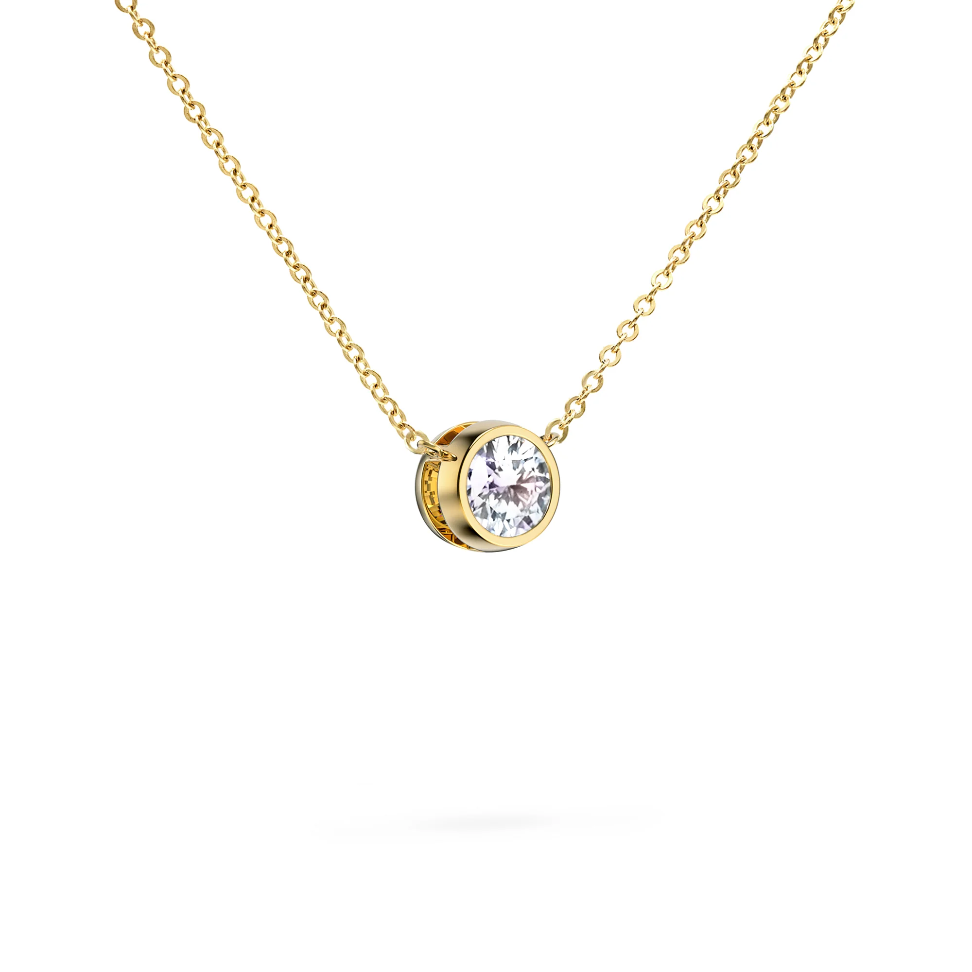 Jamestown Birthstone Solitaire Necklace in 14k Gold - Image 4