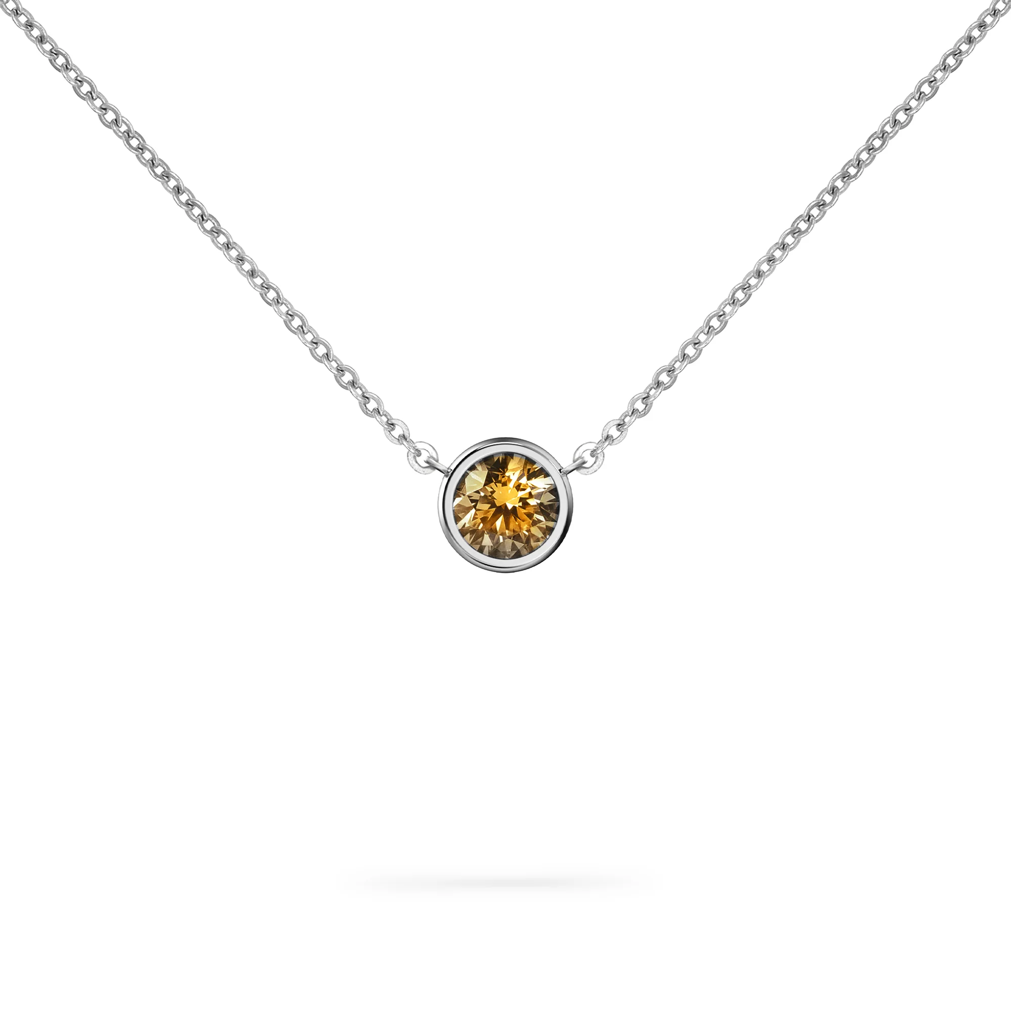 Jamestown Citrine Solitaire Necklace in 14k Gold (November) - Image 5