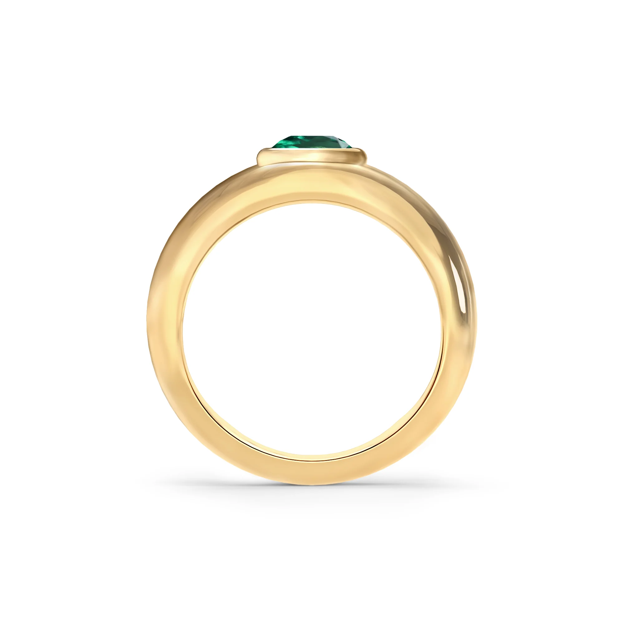 Jamestown Emerald Band Ring in 14k Gold (May) - Image 5