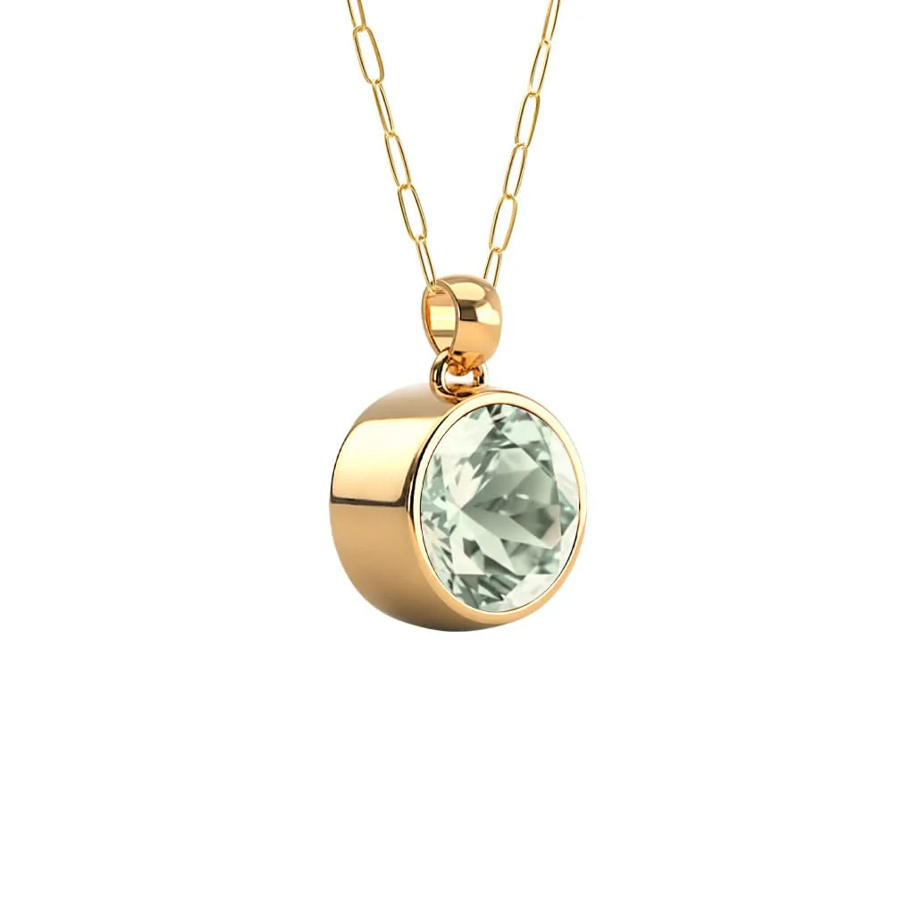 Jamestown Green Amethyst Pendant in 14k Gold (February) - Image 4